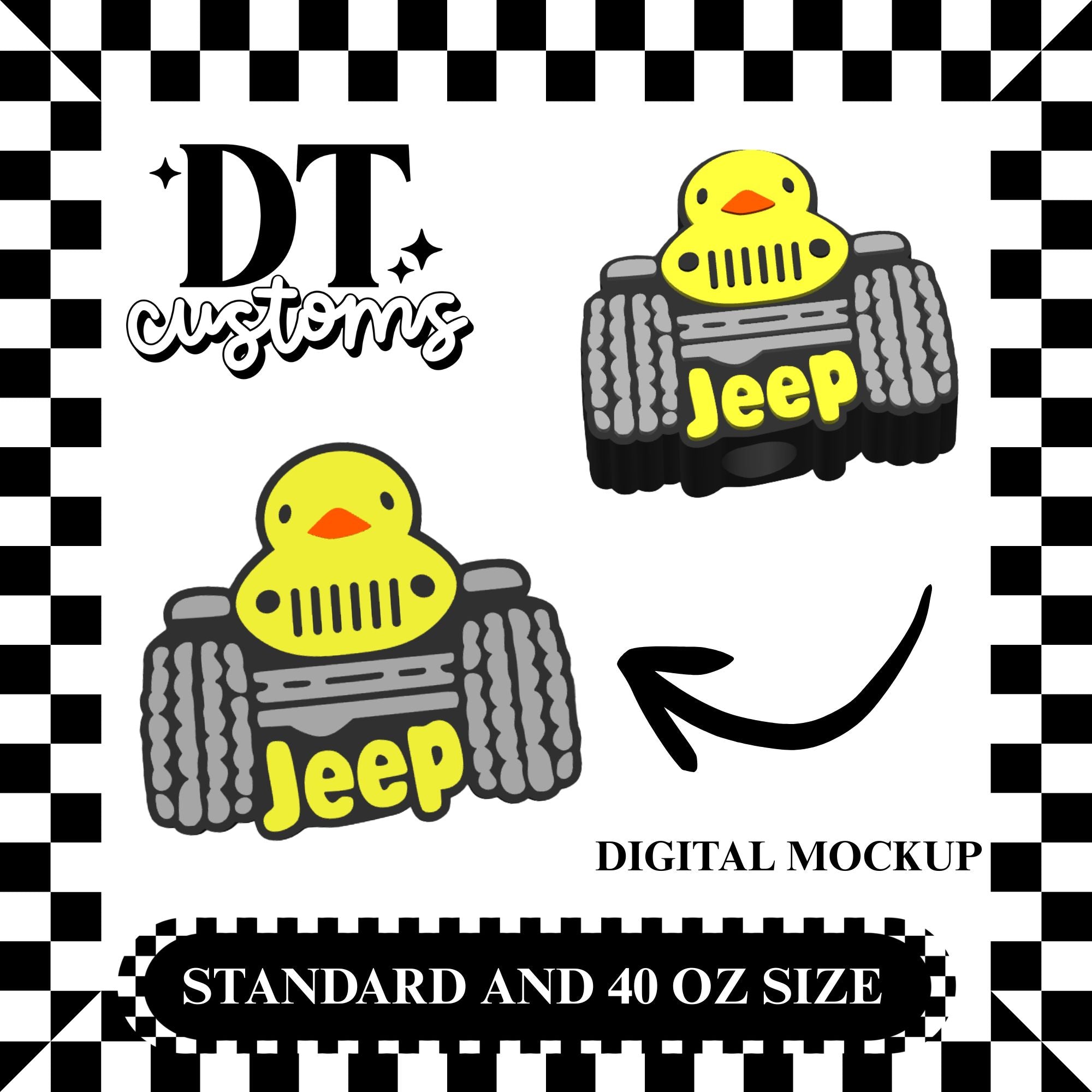 Wholesale Jeep Duck 3D Straw Topper
