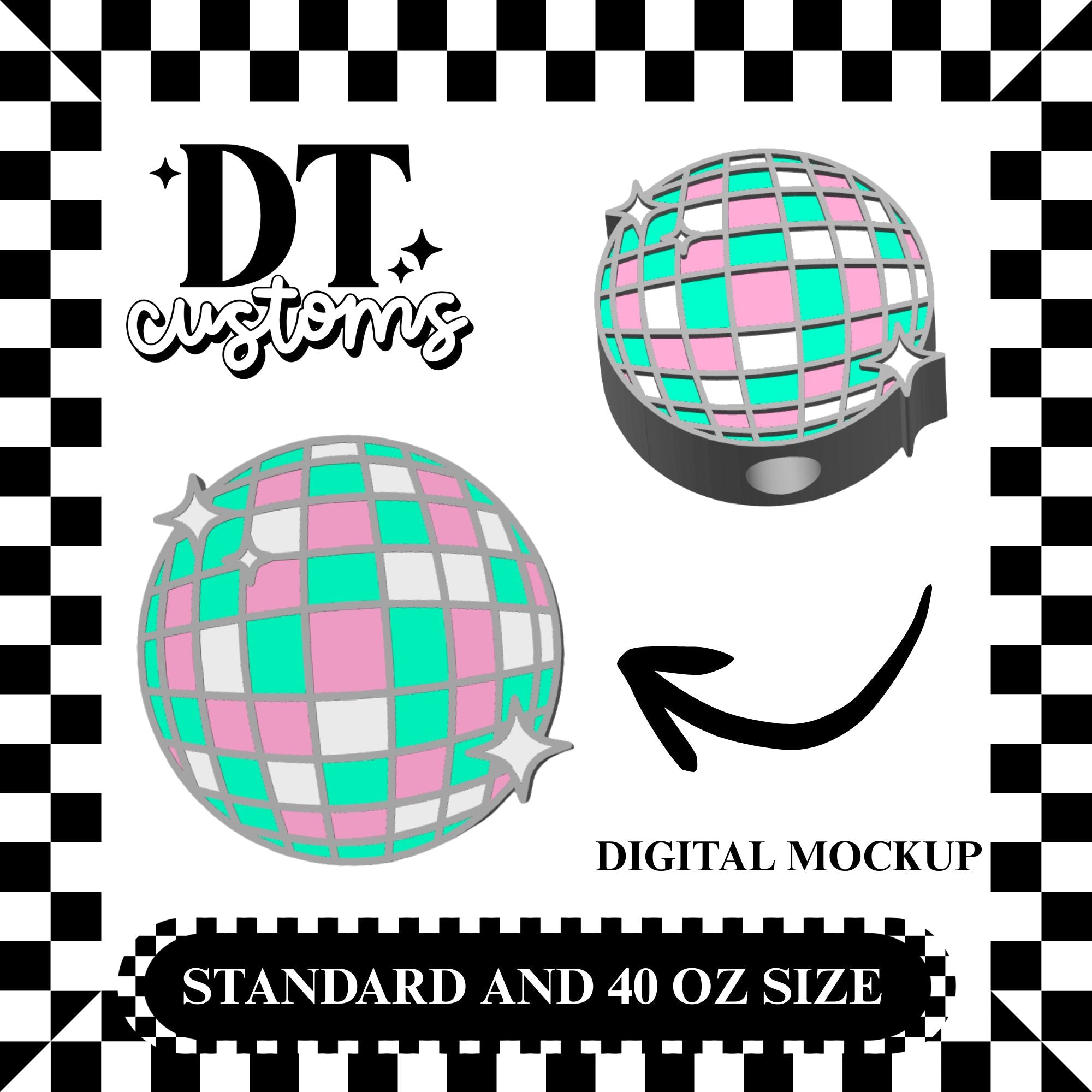 Wholesale Disco Ball 3D Straw Topper