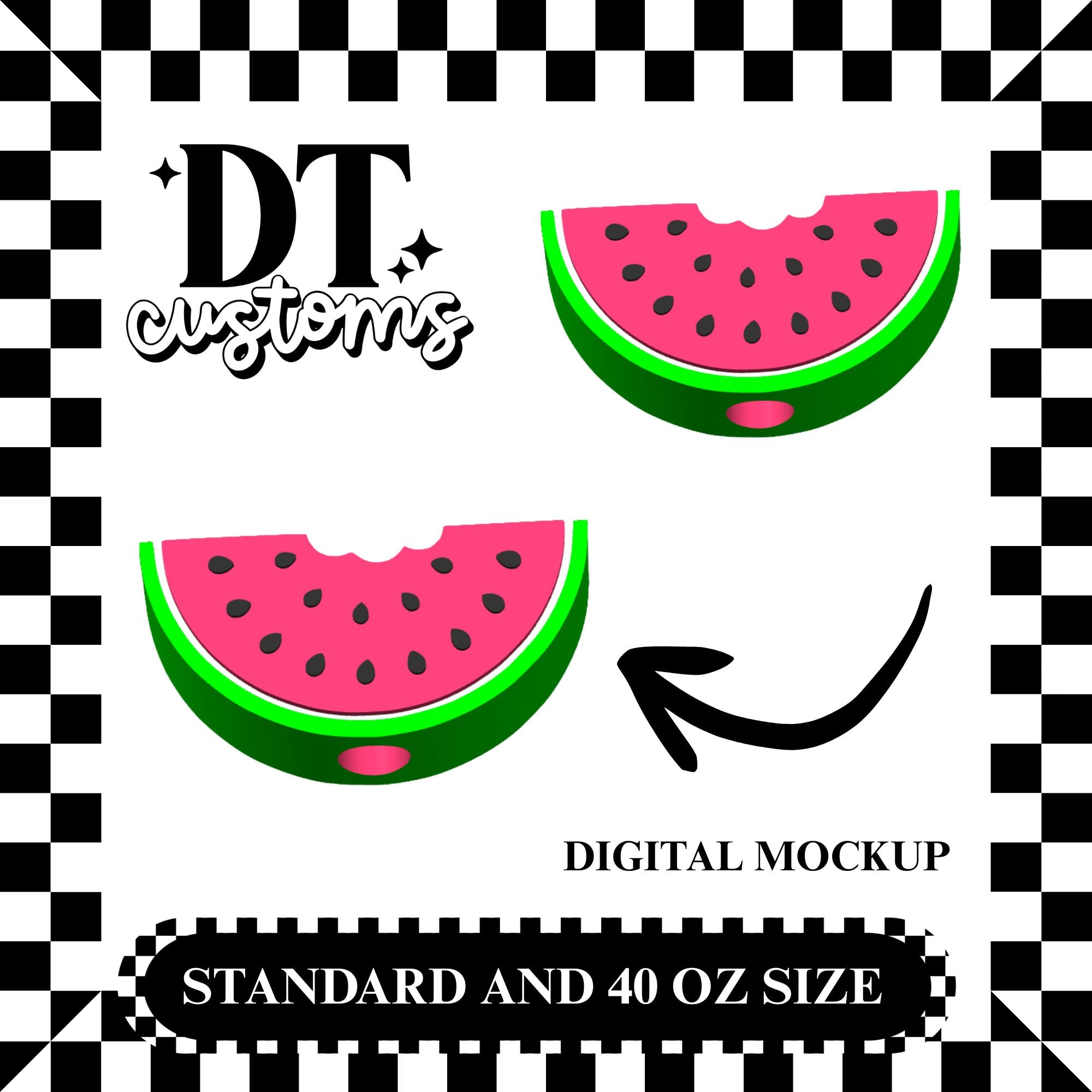 Wholesale Pink Watermelon 3D Straw Topper
