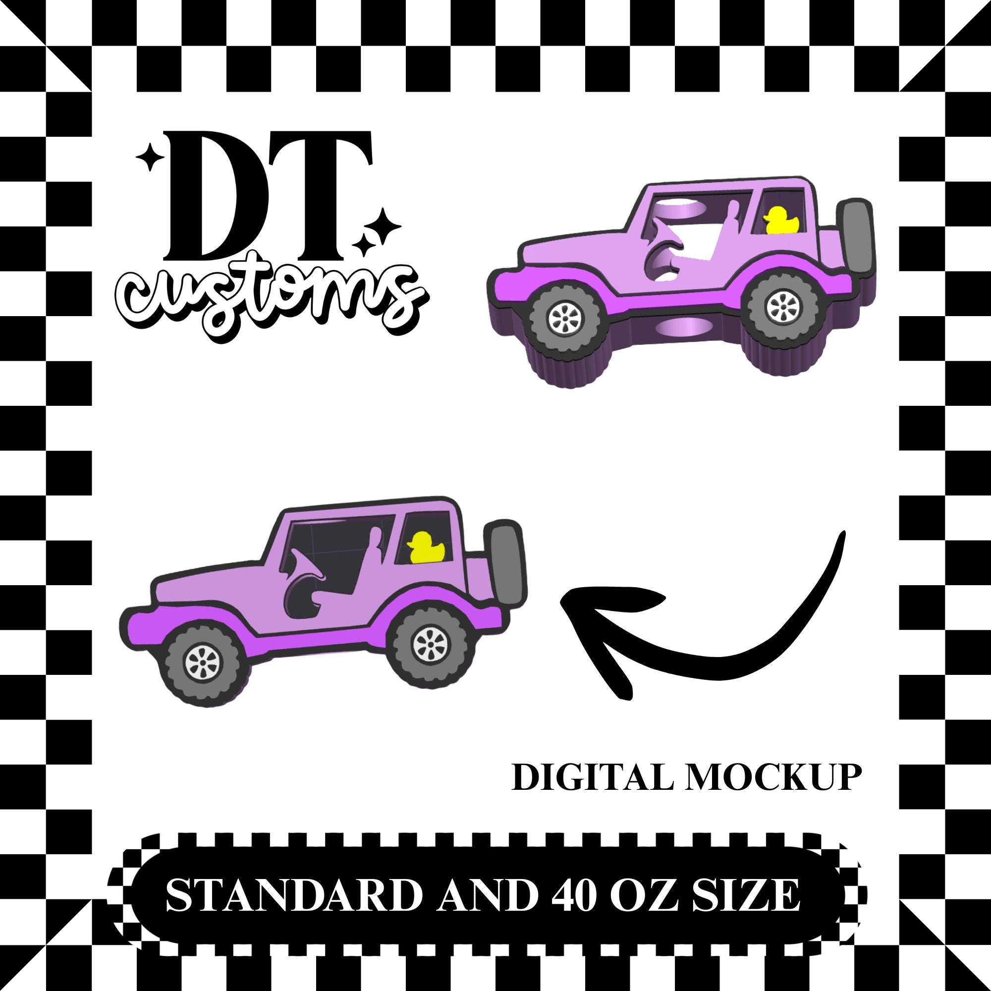Wholesale Off Road Jeep 3D Straw Topper
