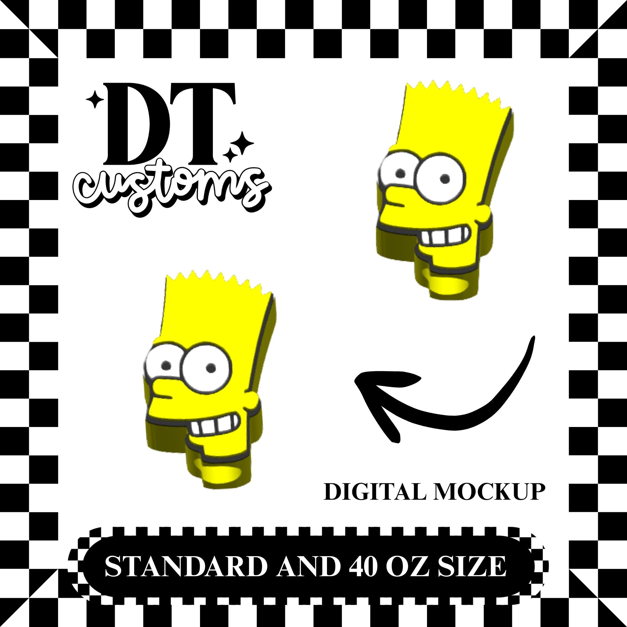 Wholesale Bart 3D Straw Topper
