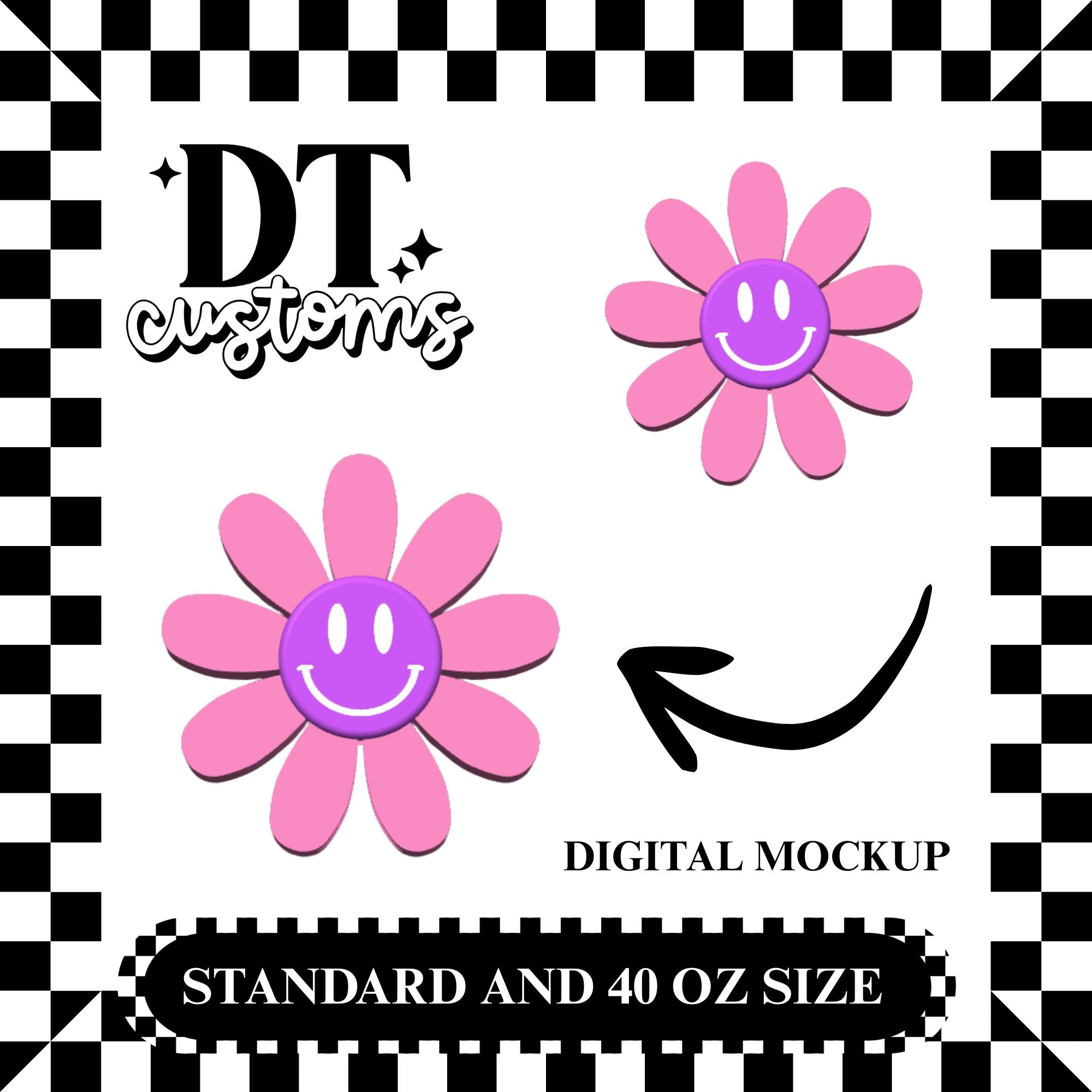 Wholesale Daisy Happy 3D Straw Topper