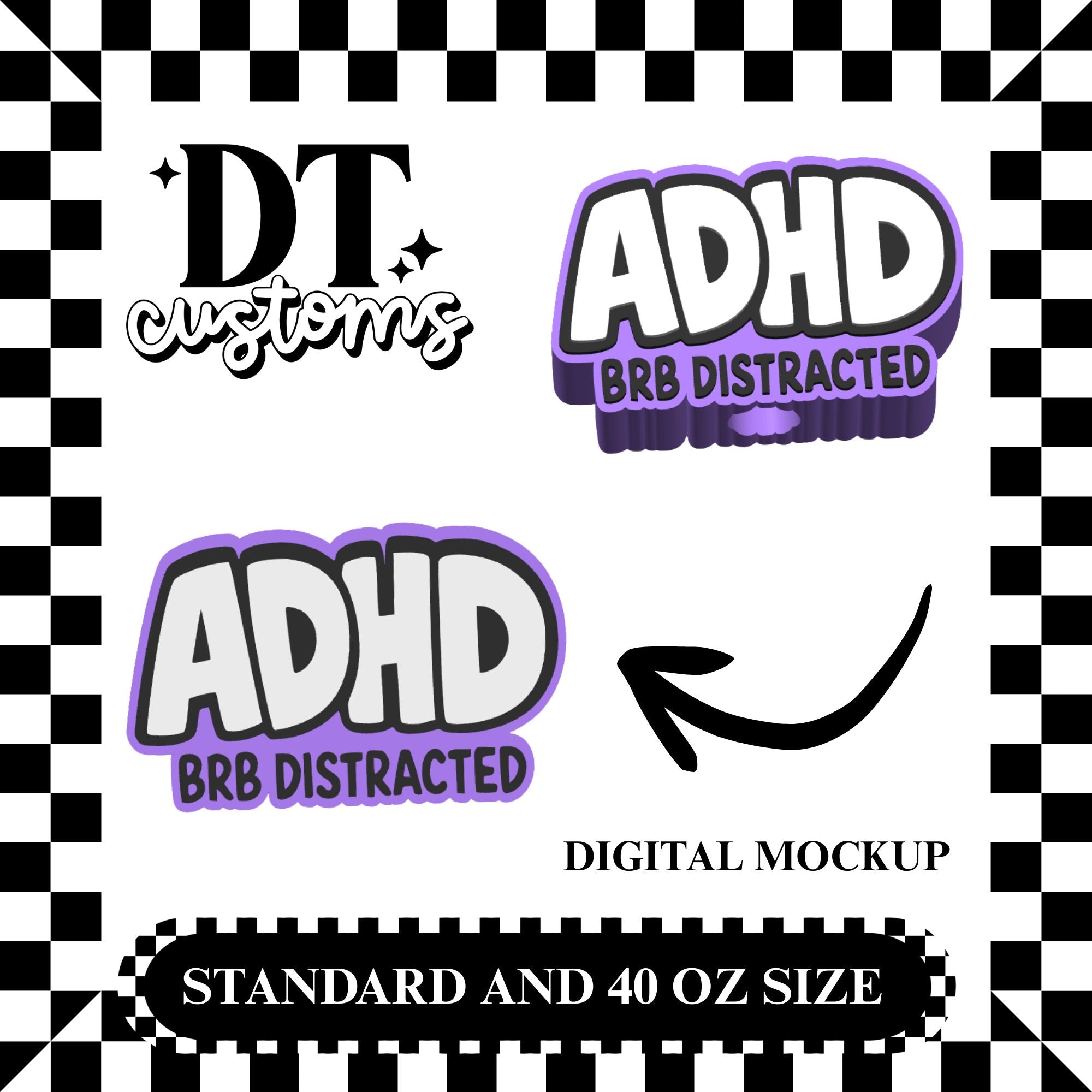 Wholesale ADHD 3D Straw Topper