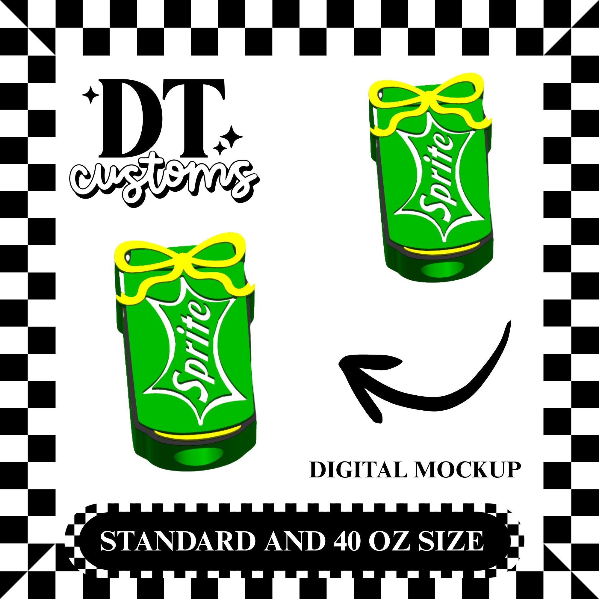 Wholesale Lemon Lime Soda Coquette 3D Straw Topper