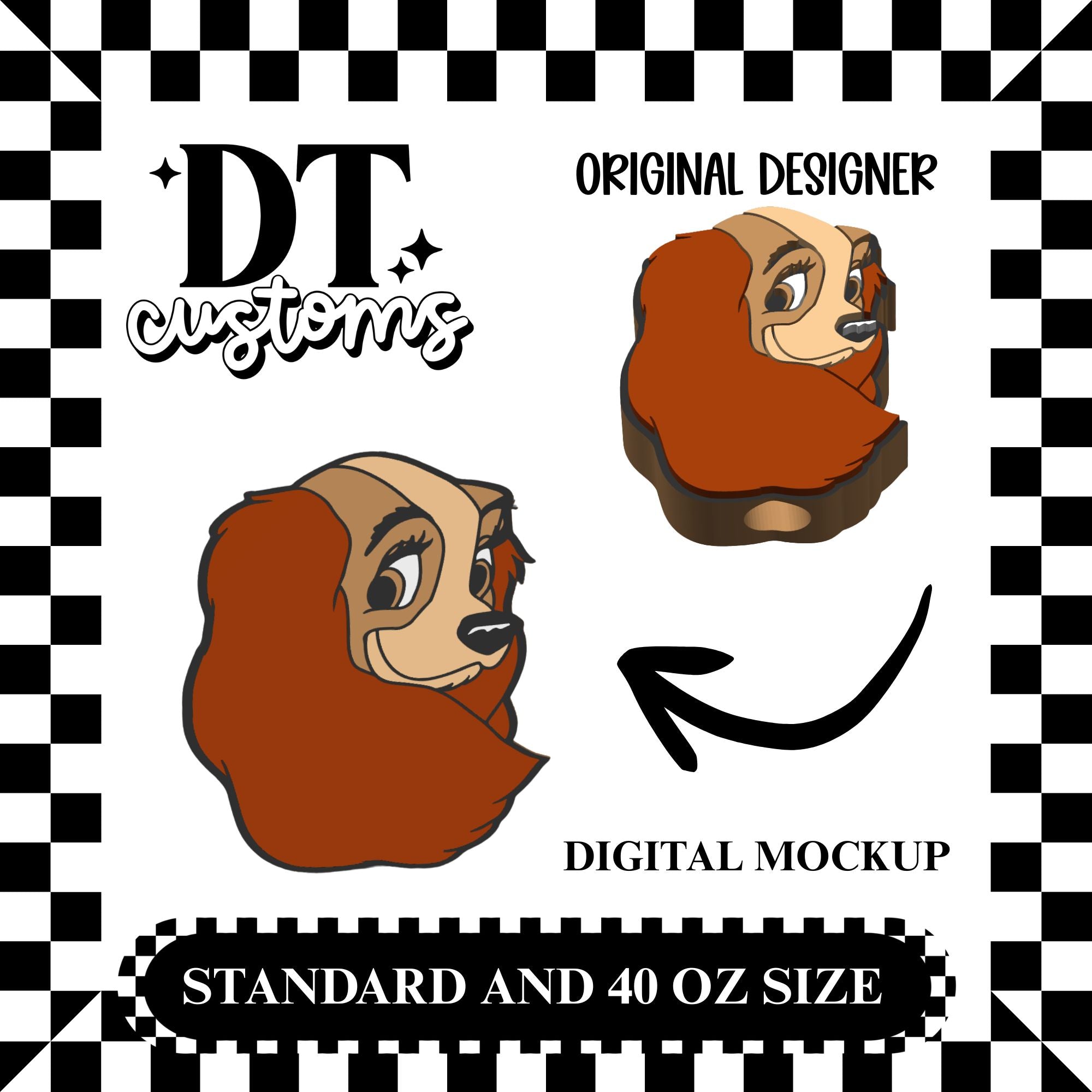 Wholesale Cute Lady 3D Straw Topper Designed By DT Customs