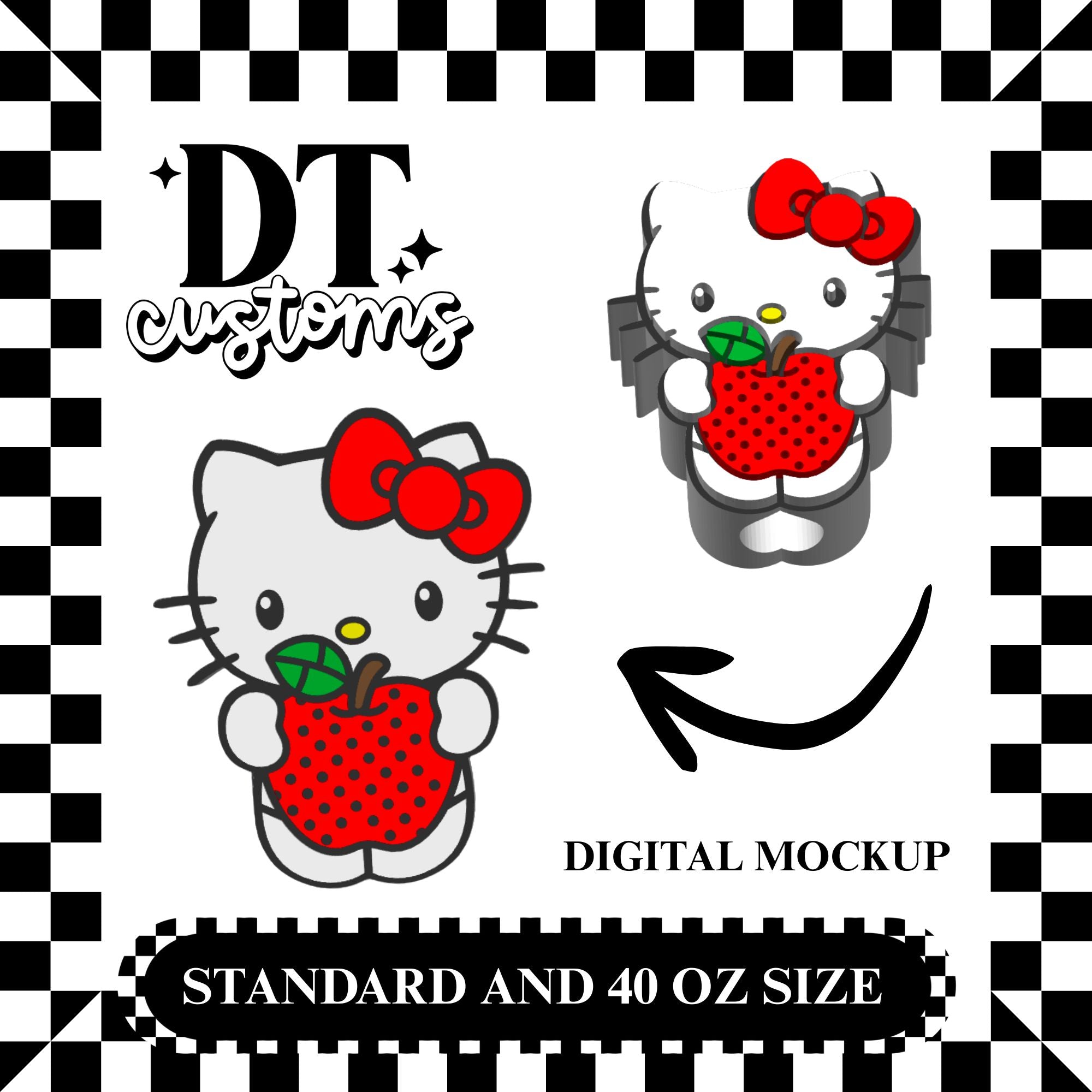 Wholesale HK Apple 3D Straw Topper Designed By DT Customs