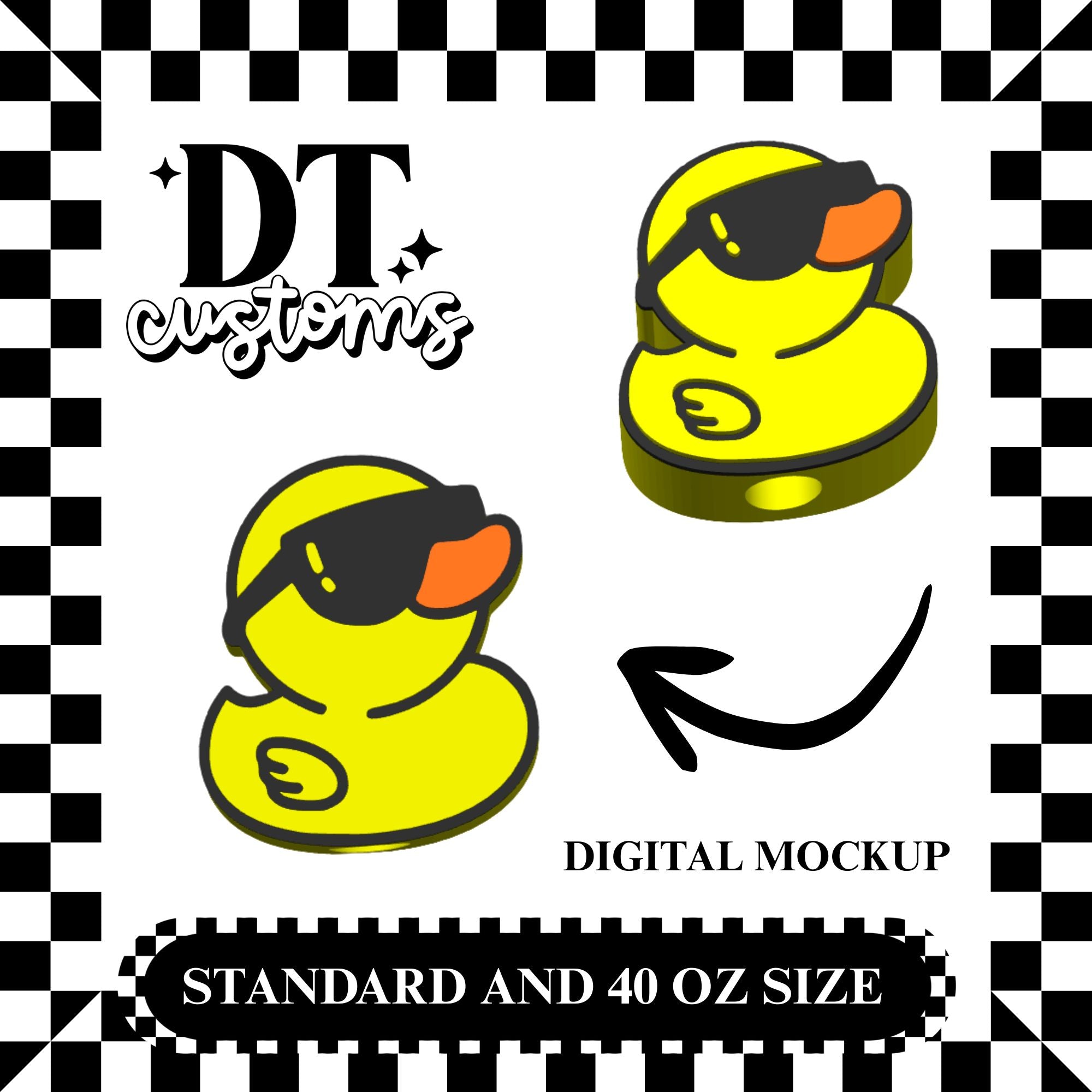 Wholesale Cool Duck 3D Straw Topper