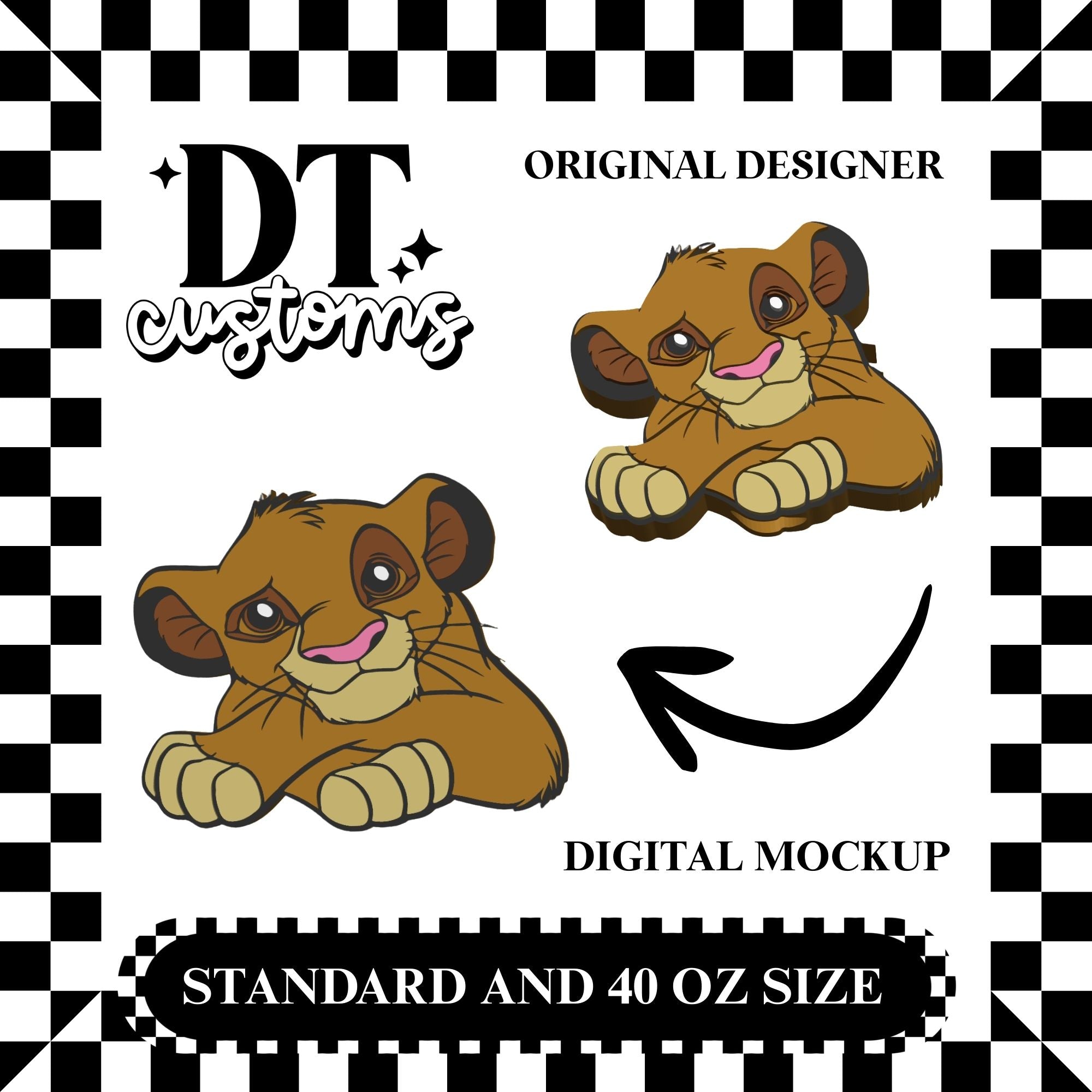 Wholesale Sim Lion 3D Straw Topper Designed By DT Customs