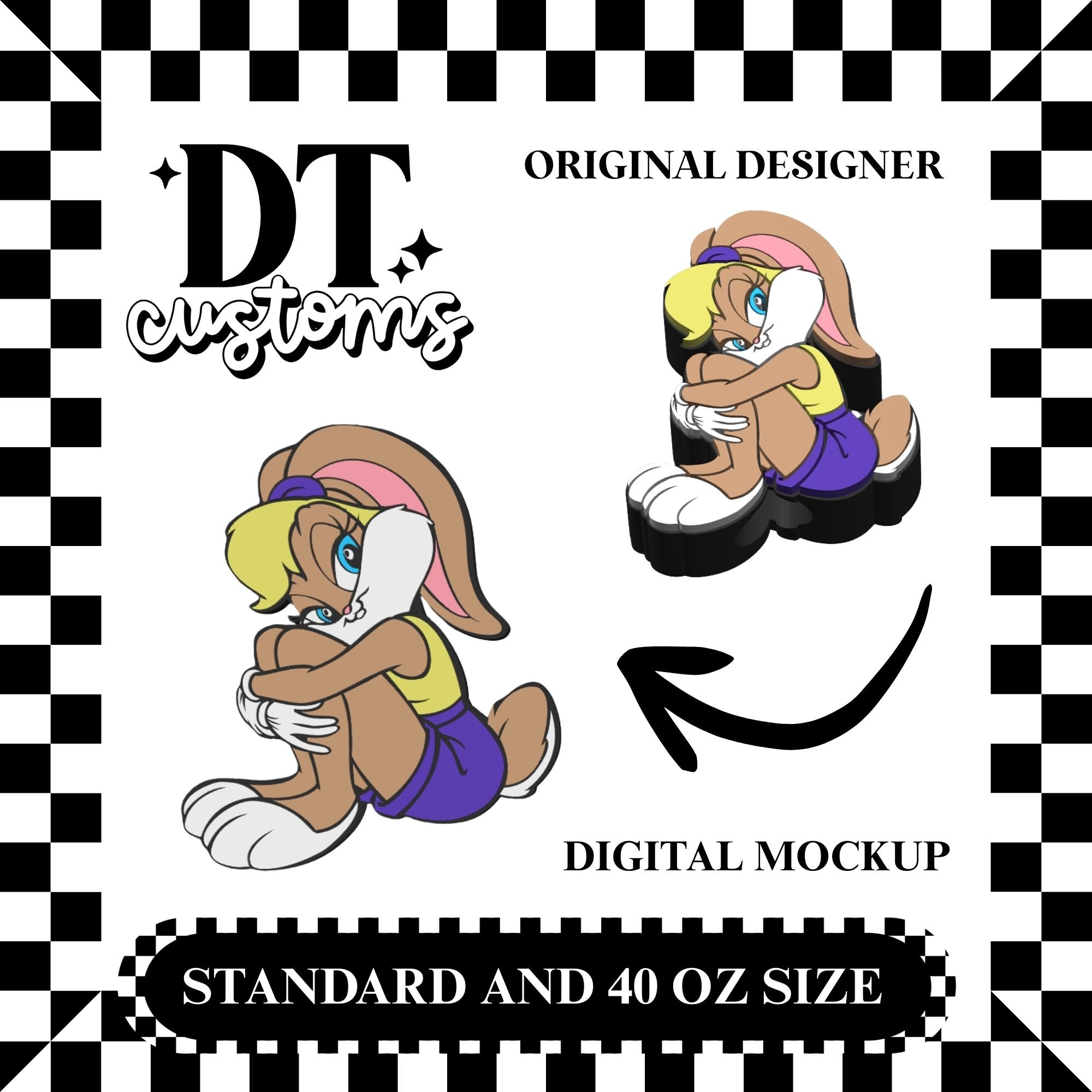 Wholesale Lola 3D Straw Topper Designed By DT Customs