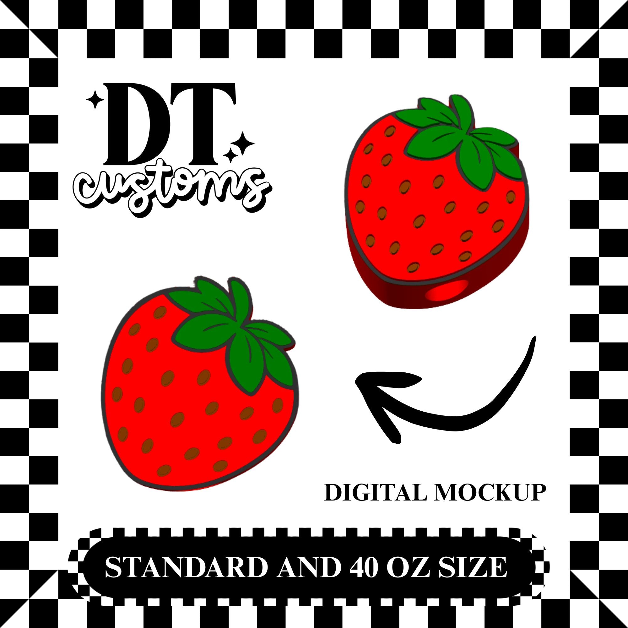 Wholesale New Strawberry 3D Straw Topper