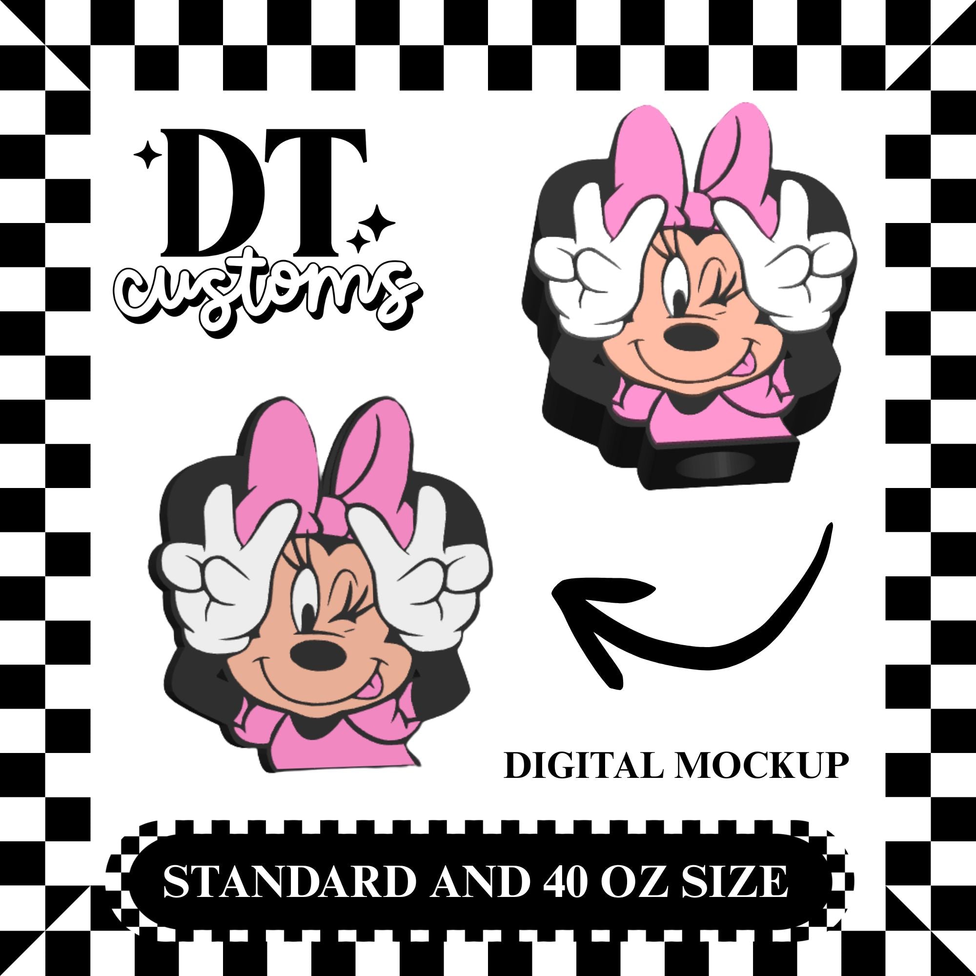 Wholesale Peace Girl Mouse 3D Straw Topper