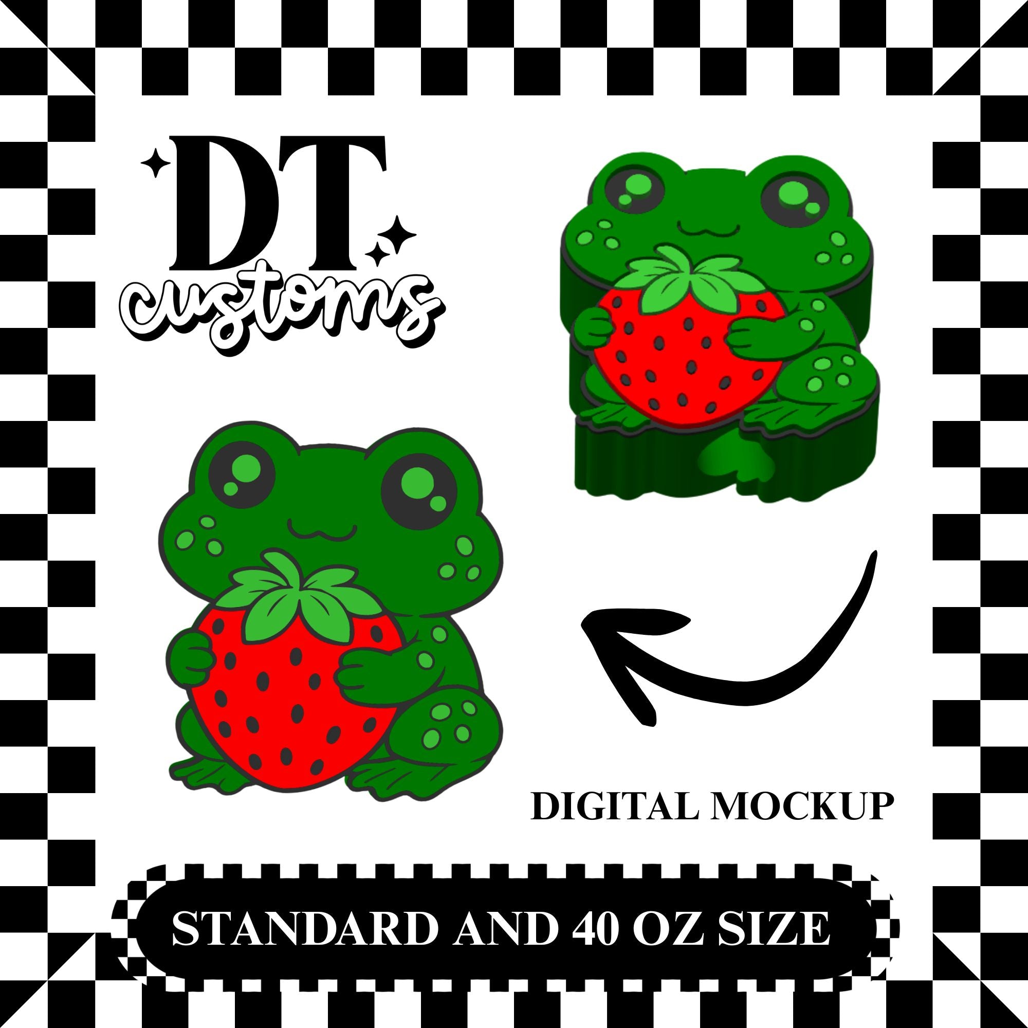 Wholesale Strawberry Frog 3D Straw Topper