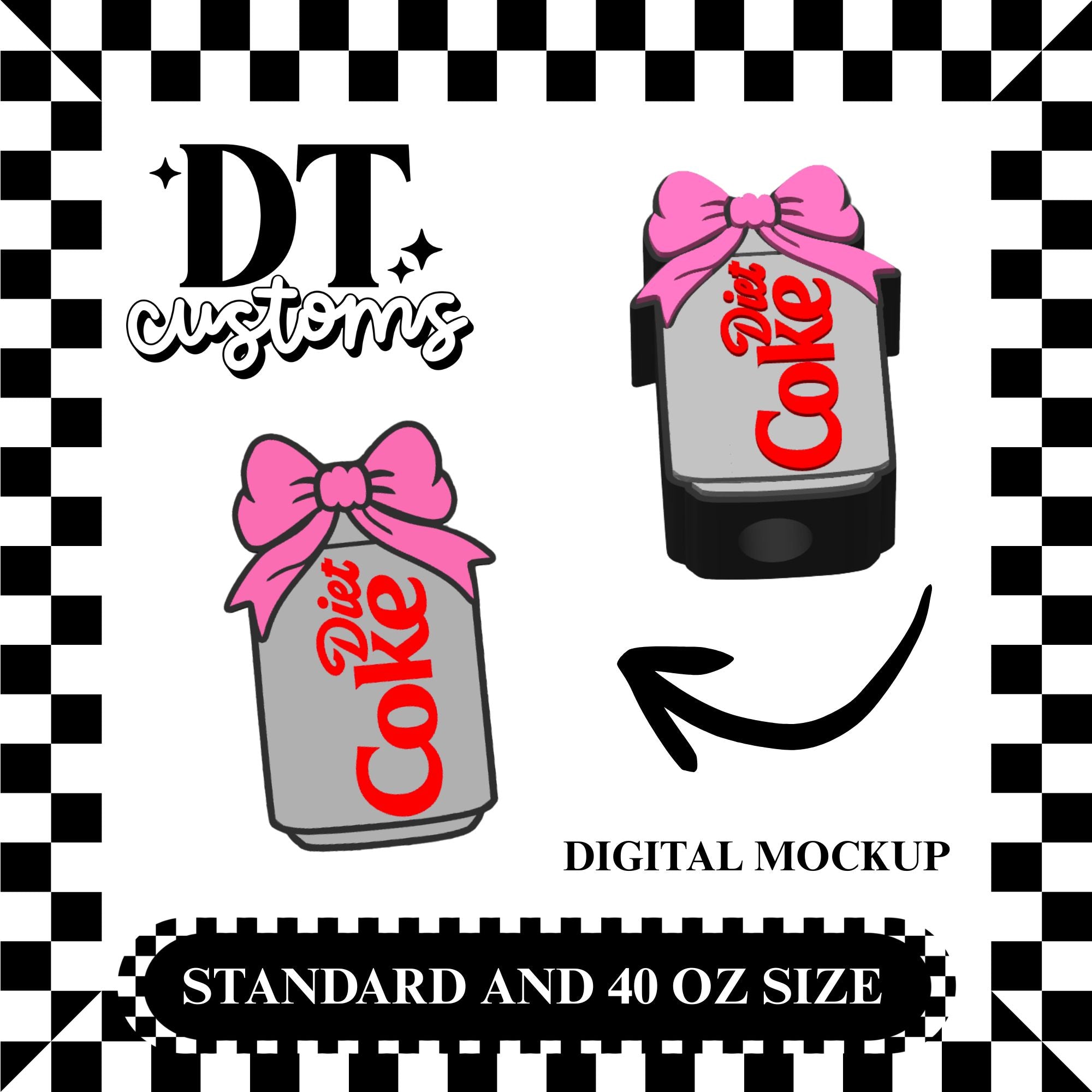 Wholesale Diet Cola Bow 3D Straw Topper