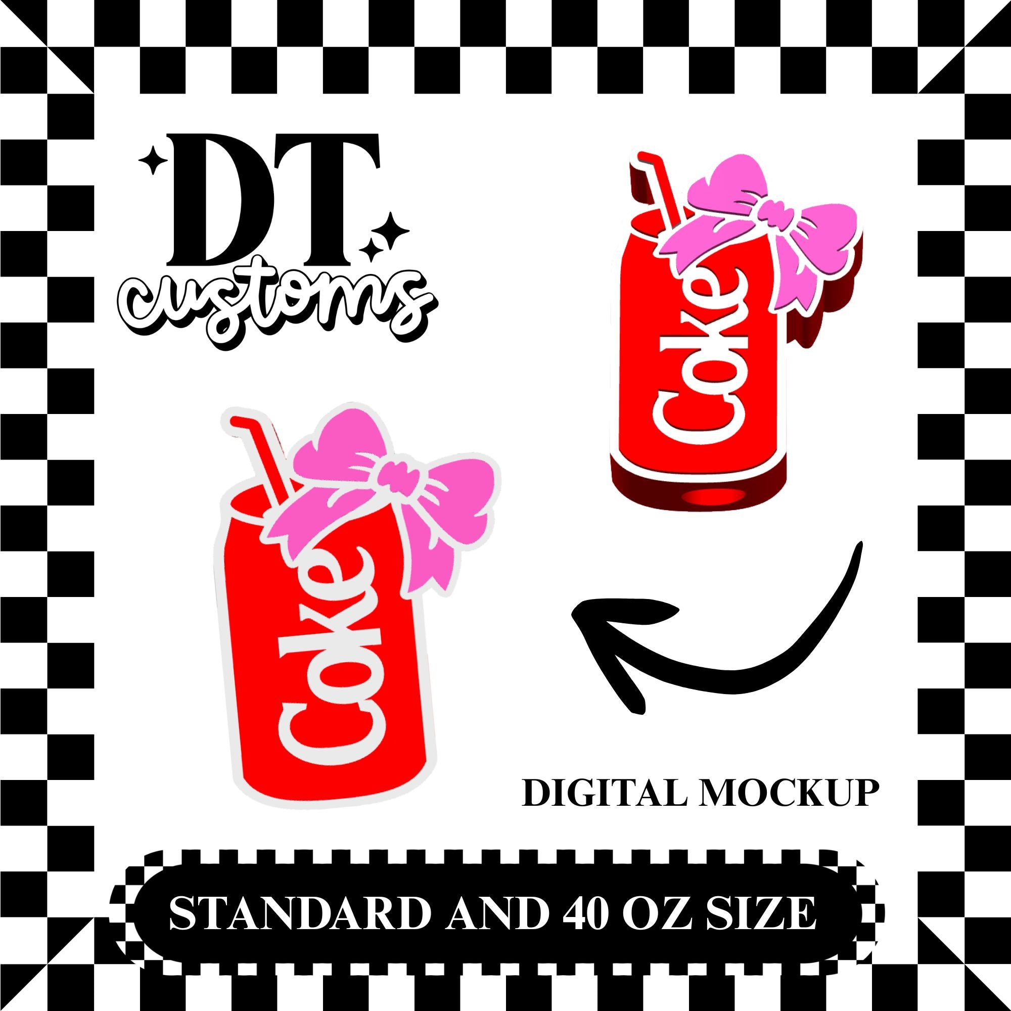 Wholesale Cola Bow 3D Straw Topper