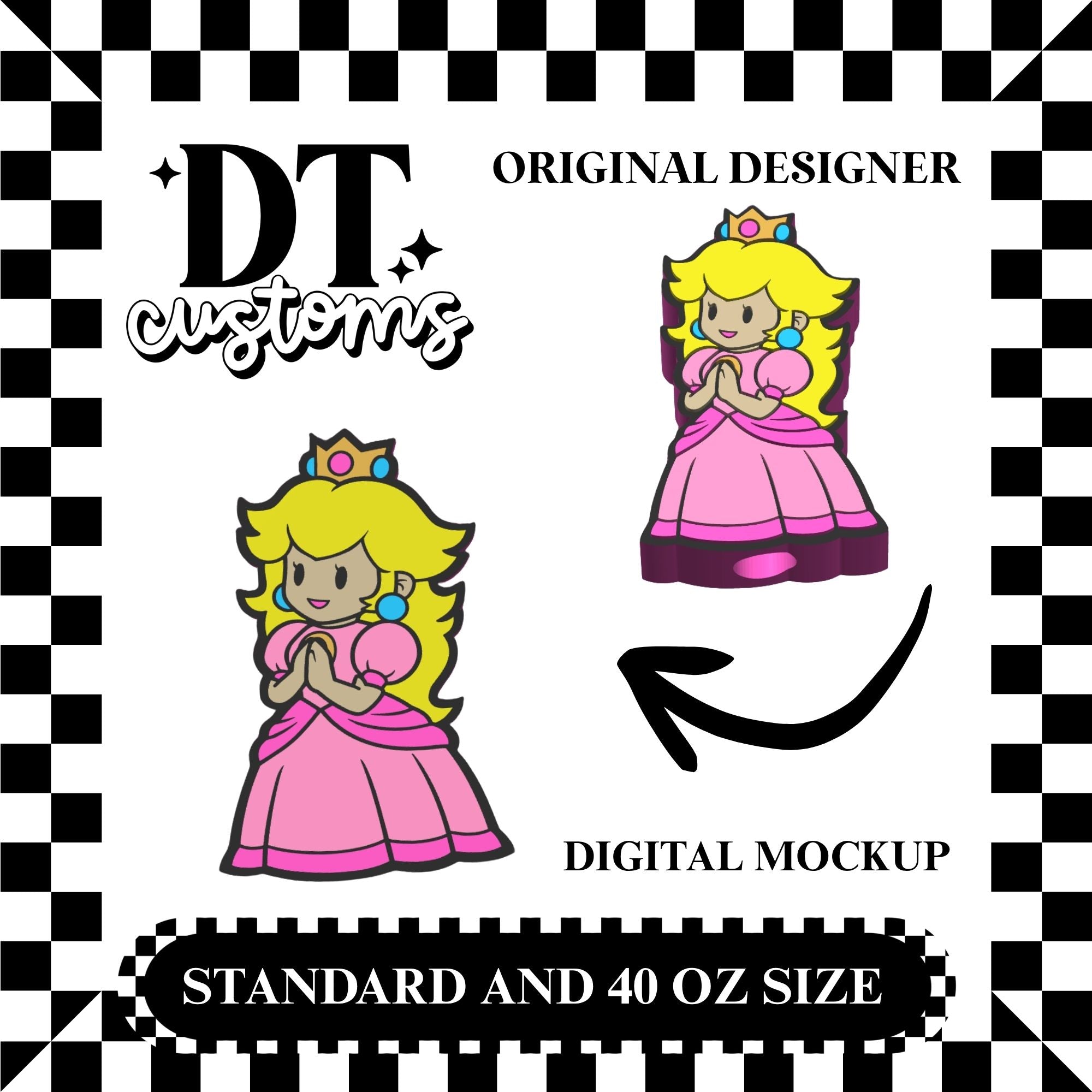 Wholesale Peach Girl Straw Topper Designed By DT Customs