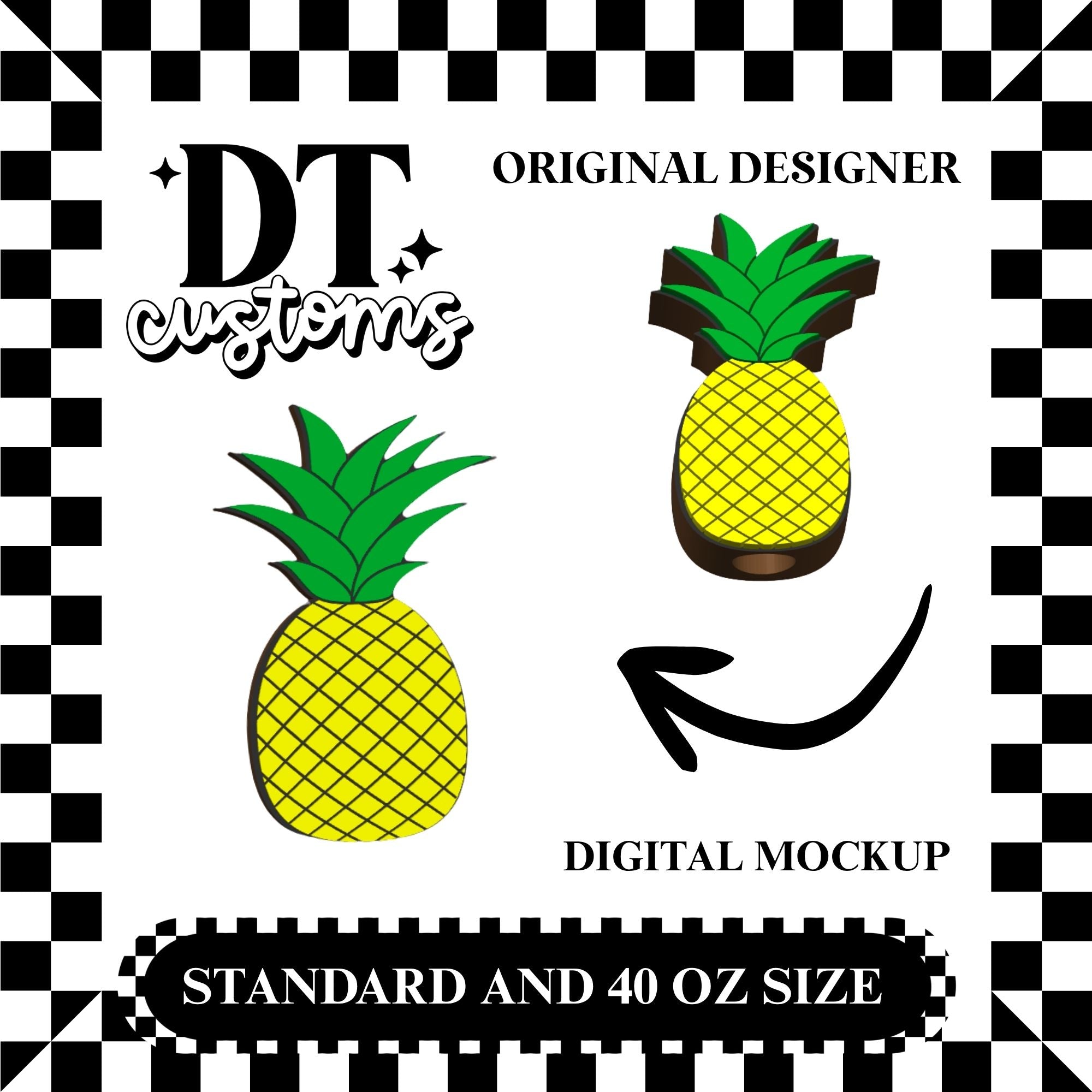 Wholesale Pineapple Straw Topper Designed By DT Customs