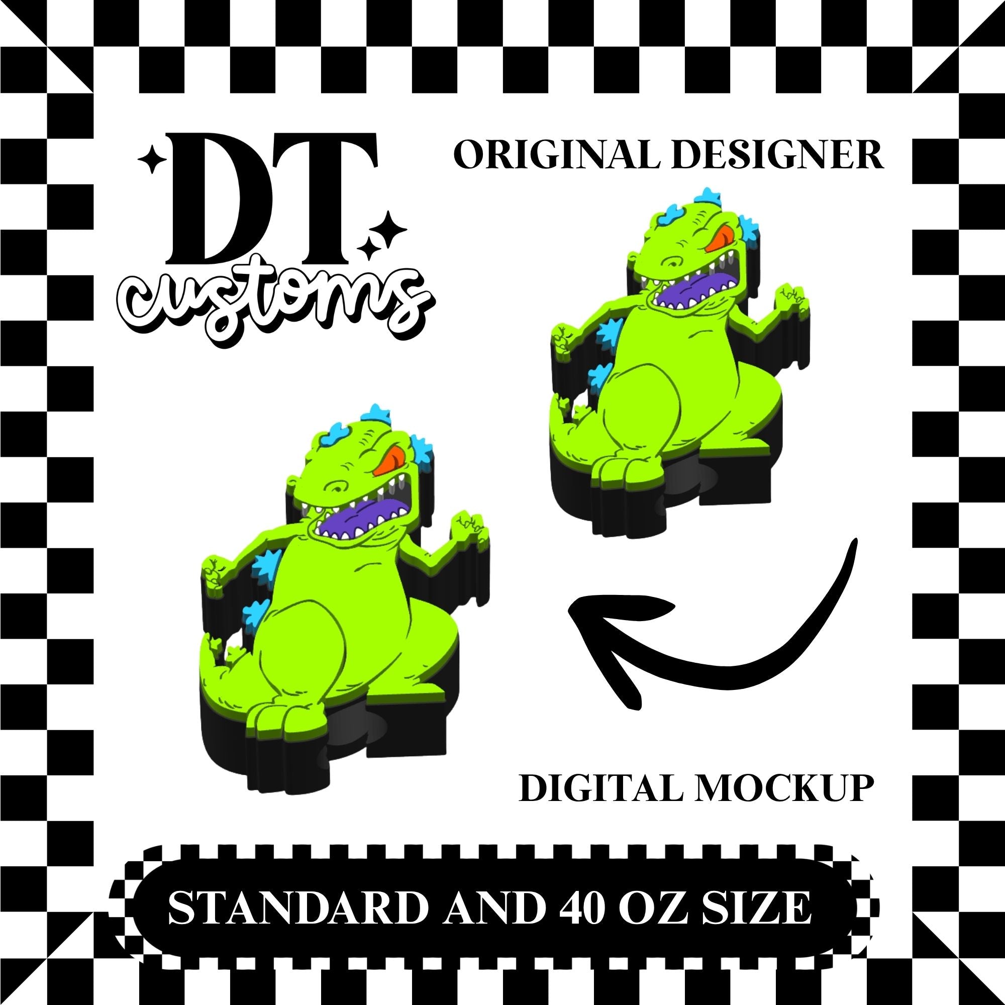 Wholesale Reptar Straw Topper Designed By DT Customs