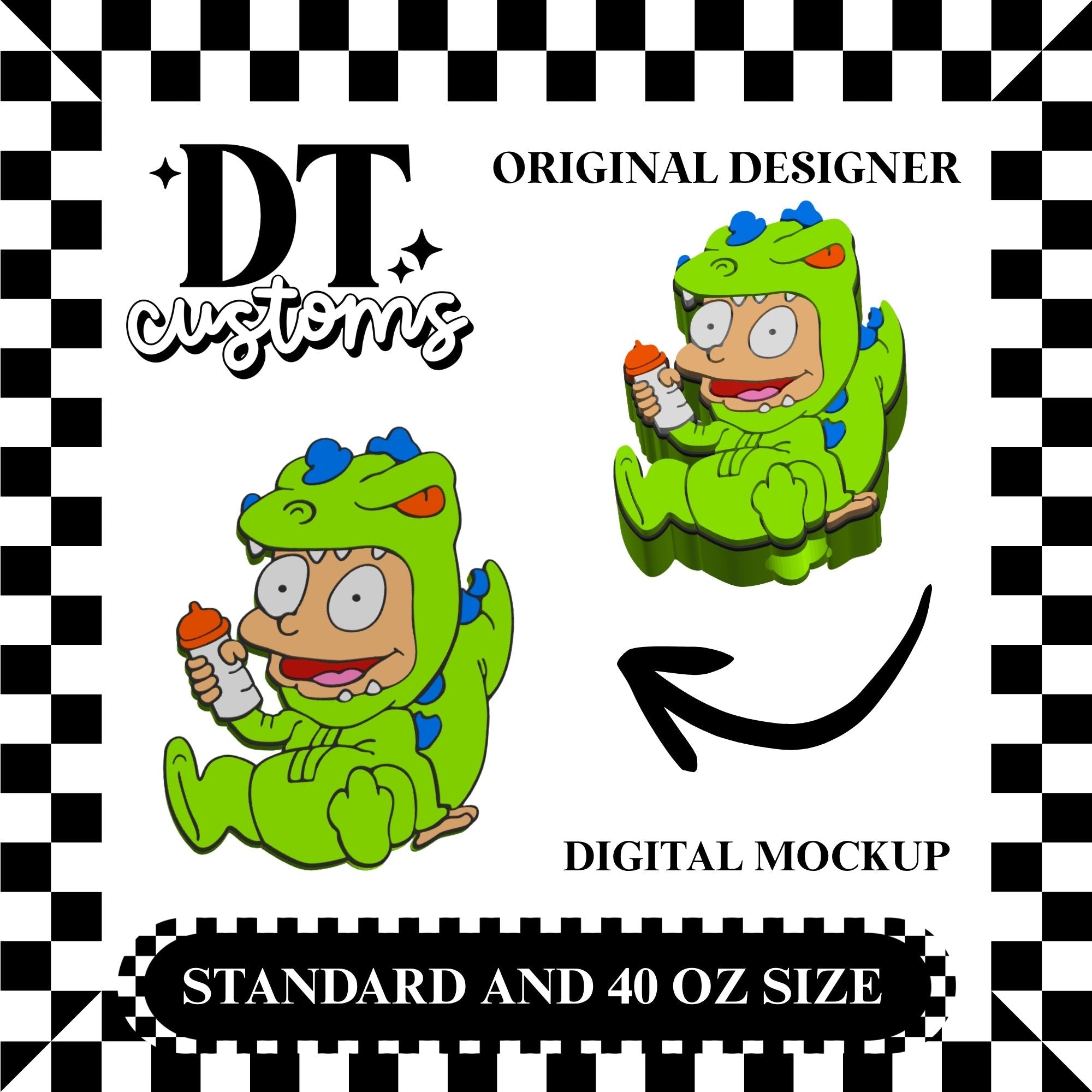 Wholesale Tommy Reptar Straw Topper Designed By DT Customs