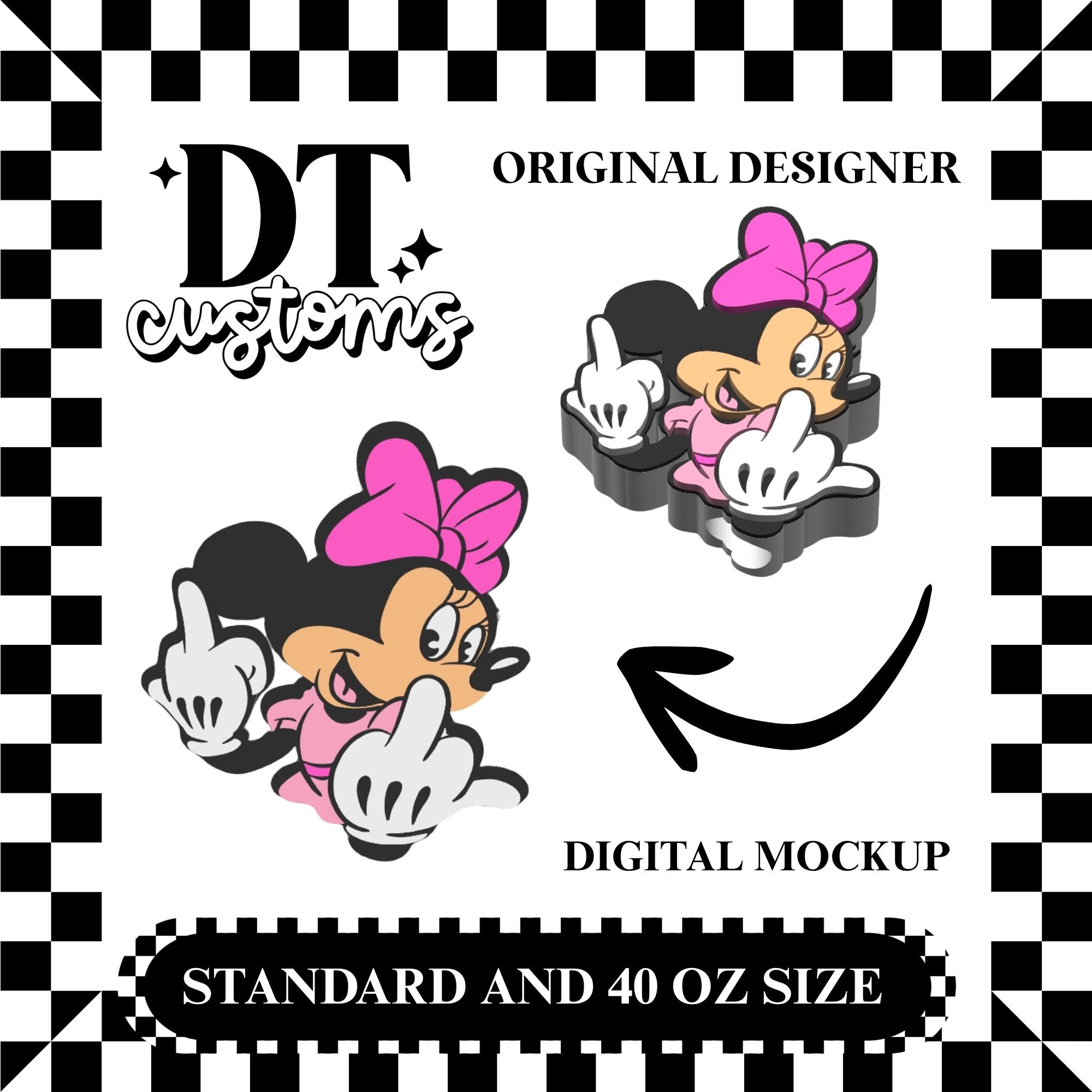 Wholesale F You Girl Mouse Straw Topper Designed By DT Customs