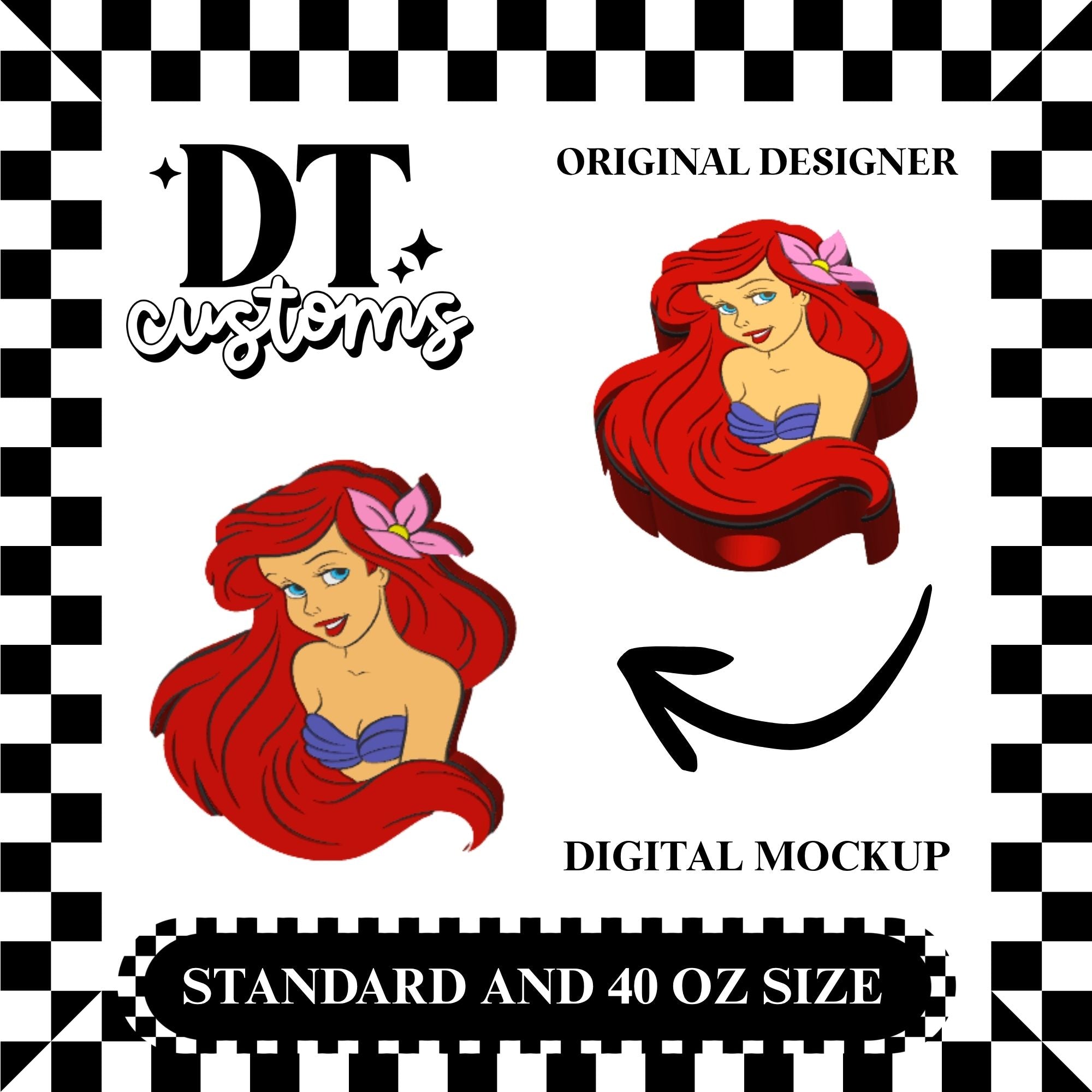 Wholesale Mermaid Straw Topper Designed By DT Customs