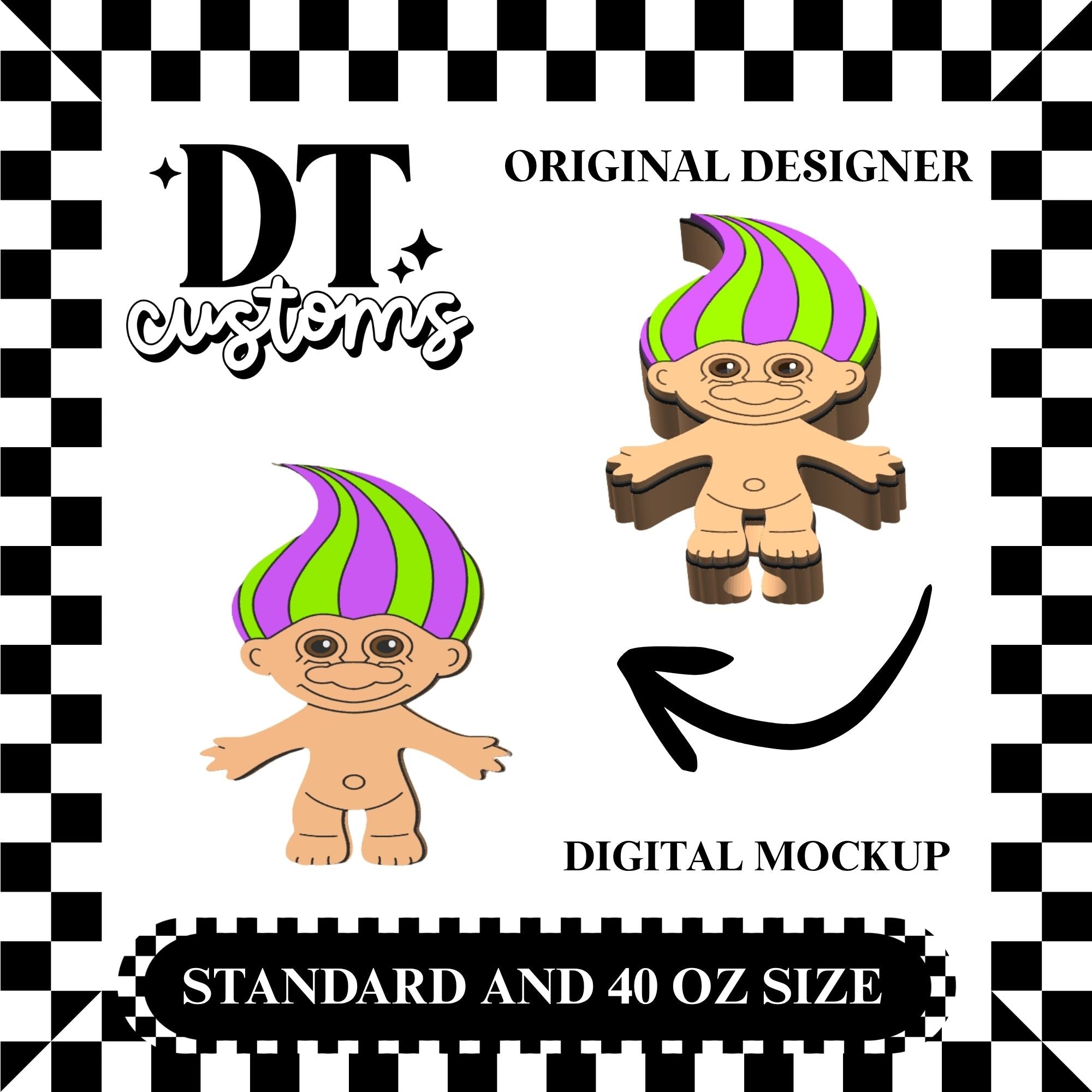 Wholesale Troll Straw Topper Designed By DT Customs