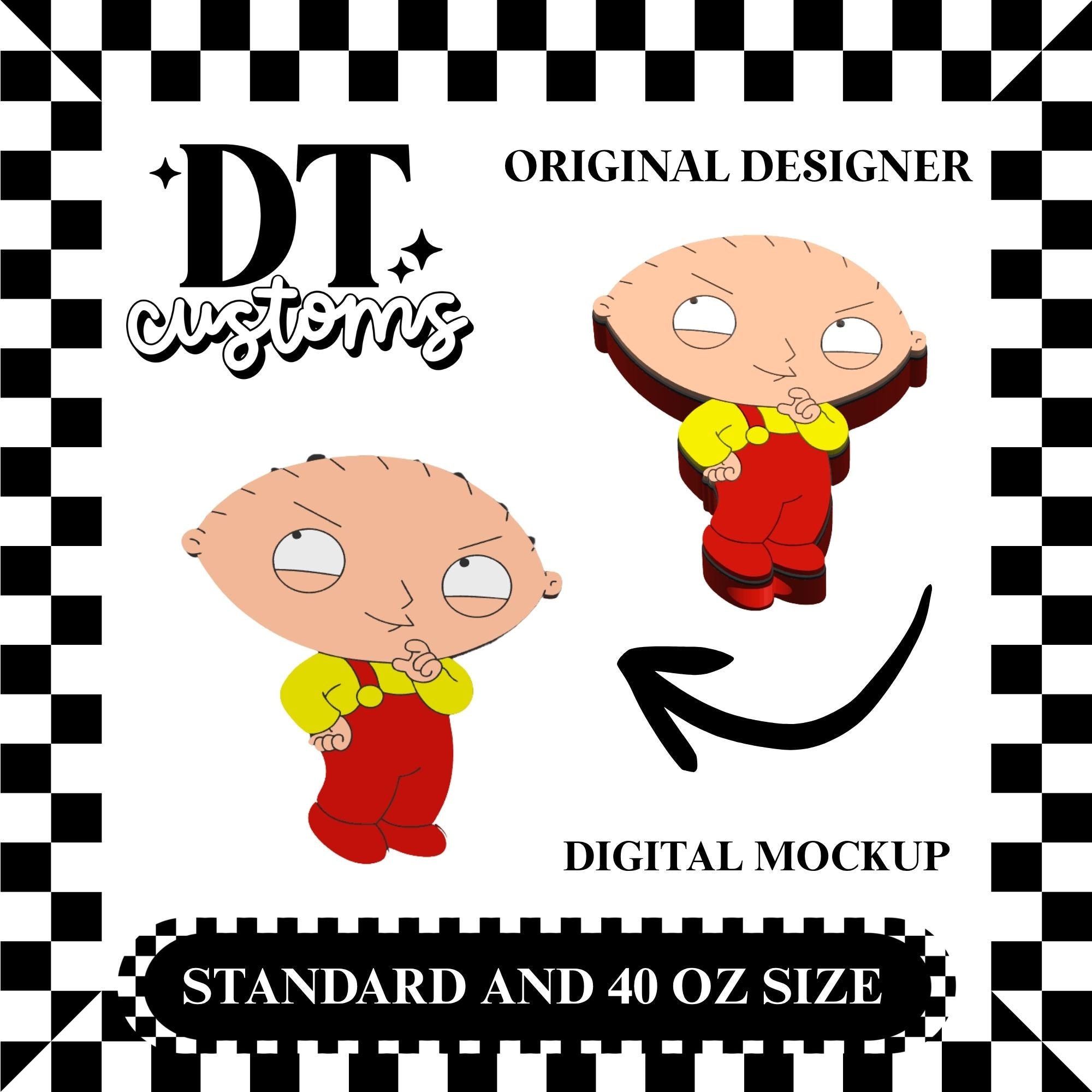 Wholesale Stewie Straw Topper Designed By DT Customs