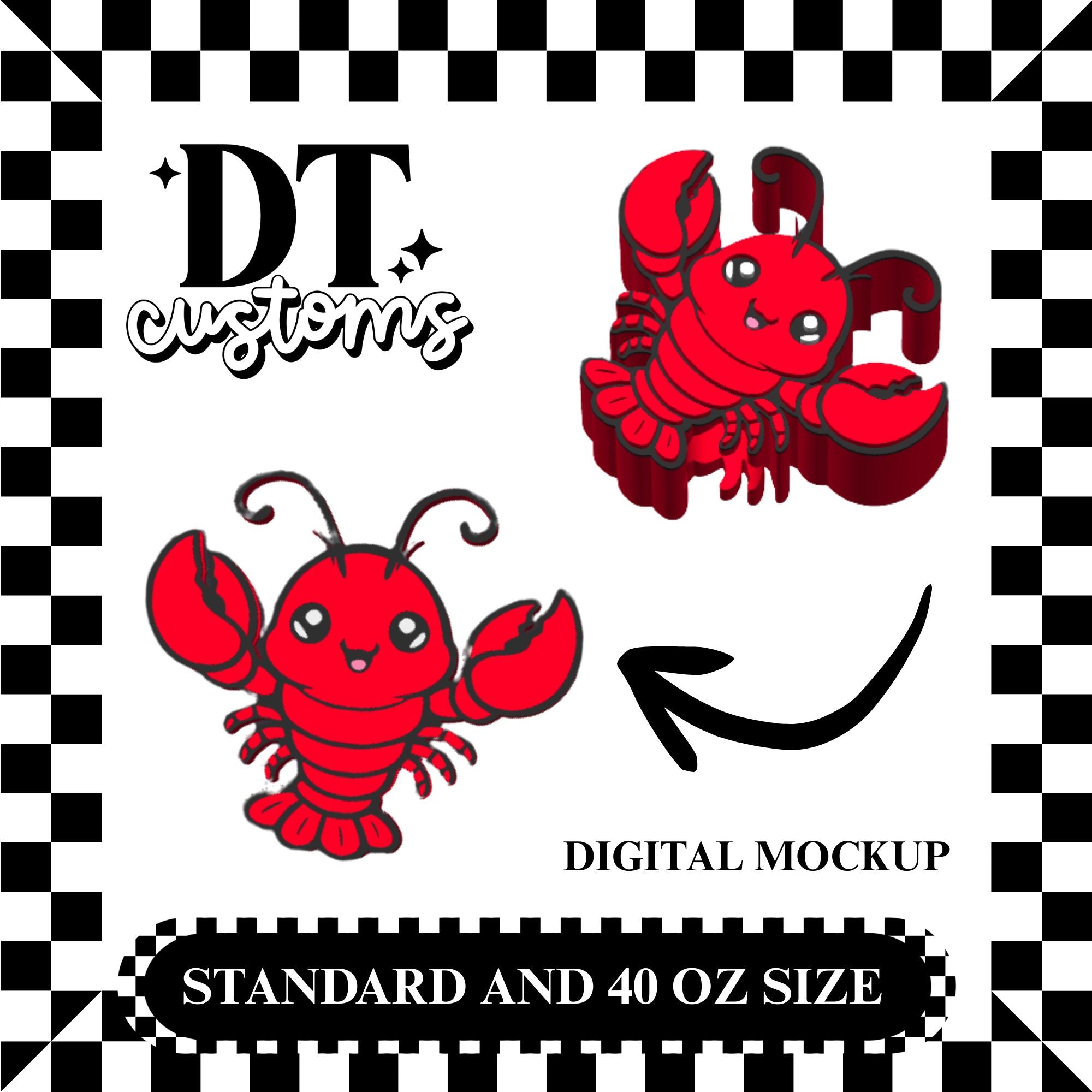 Wholesale Crawfish 3D Straw Topper