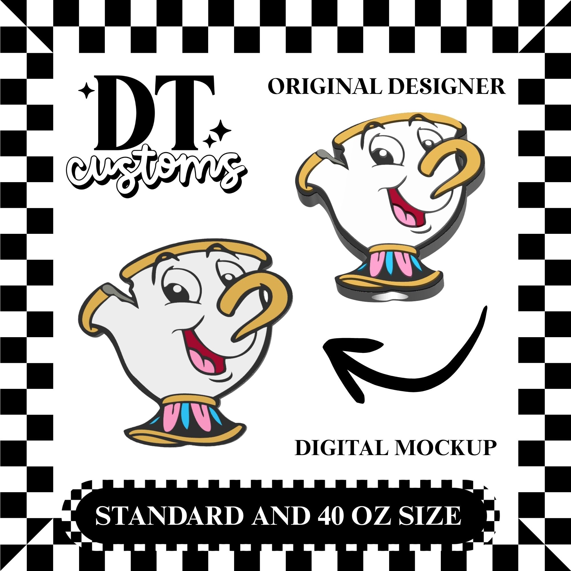 Wholesale Chip Beauty Straw Topper Designed By DT Customs