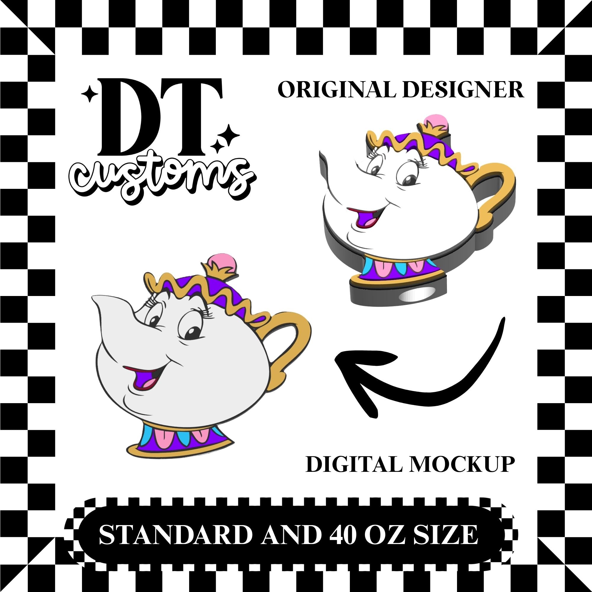 Wholesale Potts Beauty Straw Topper Designed By DT Customs