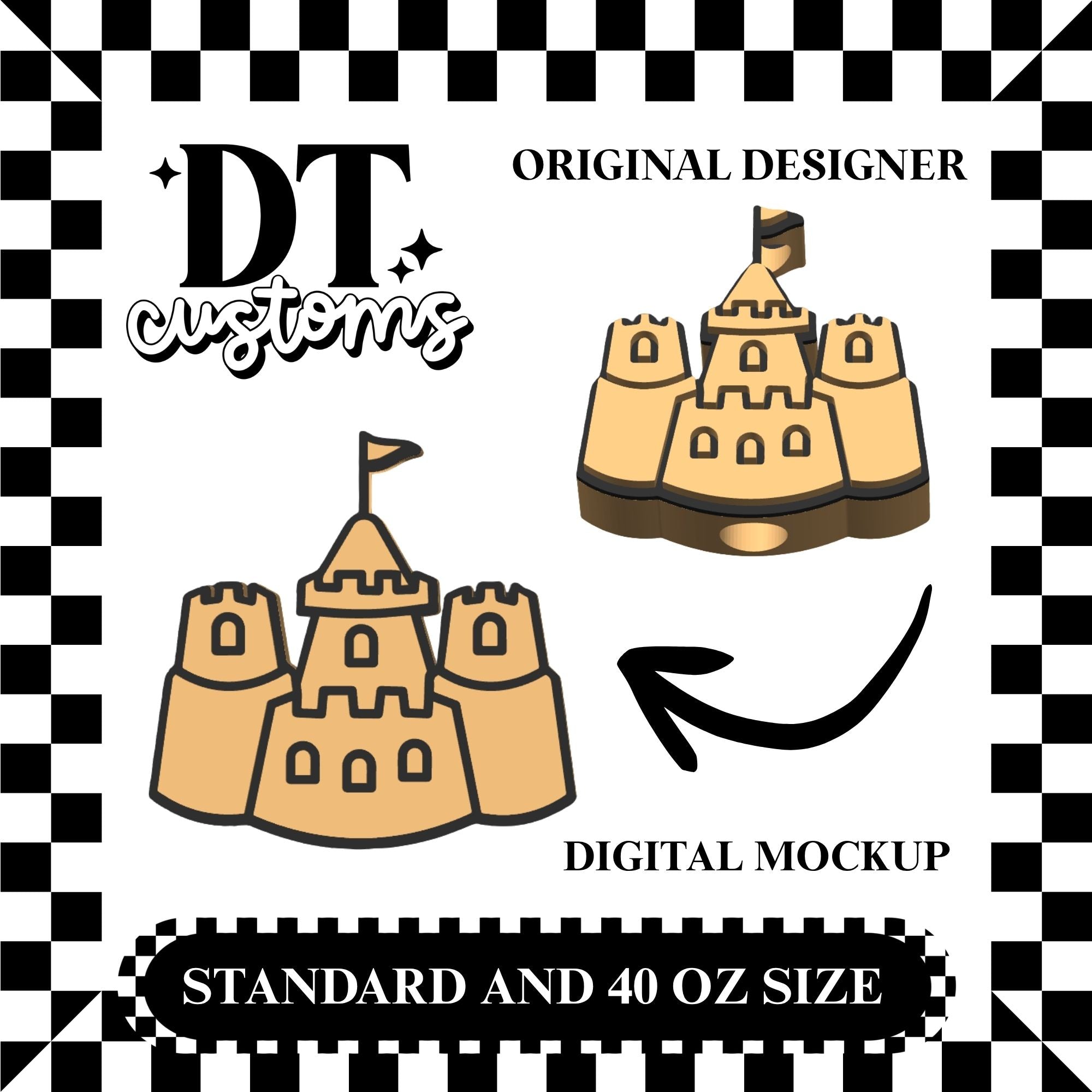 Wholesale Sand Castle Straw Topper Designed By DT Customs