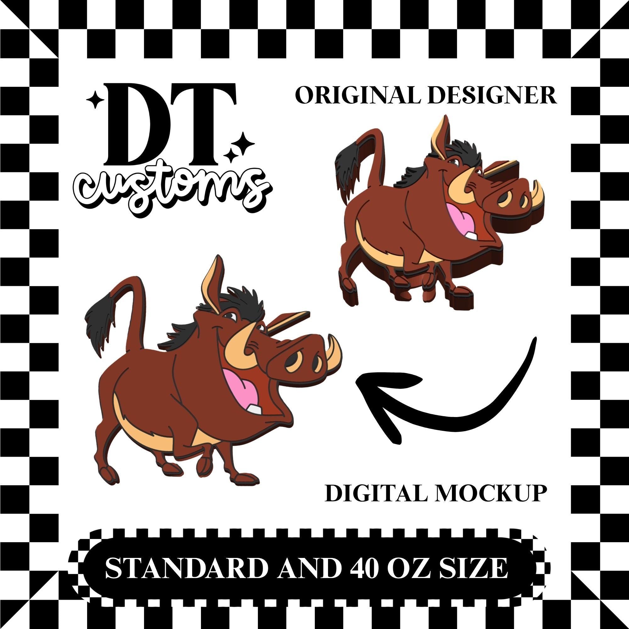 Wholesale Pumba Straw Topper Designed By DT Customs