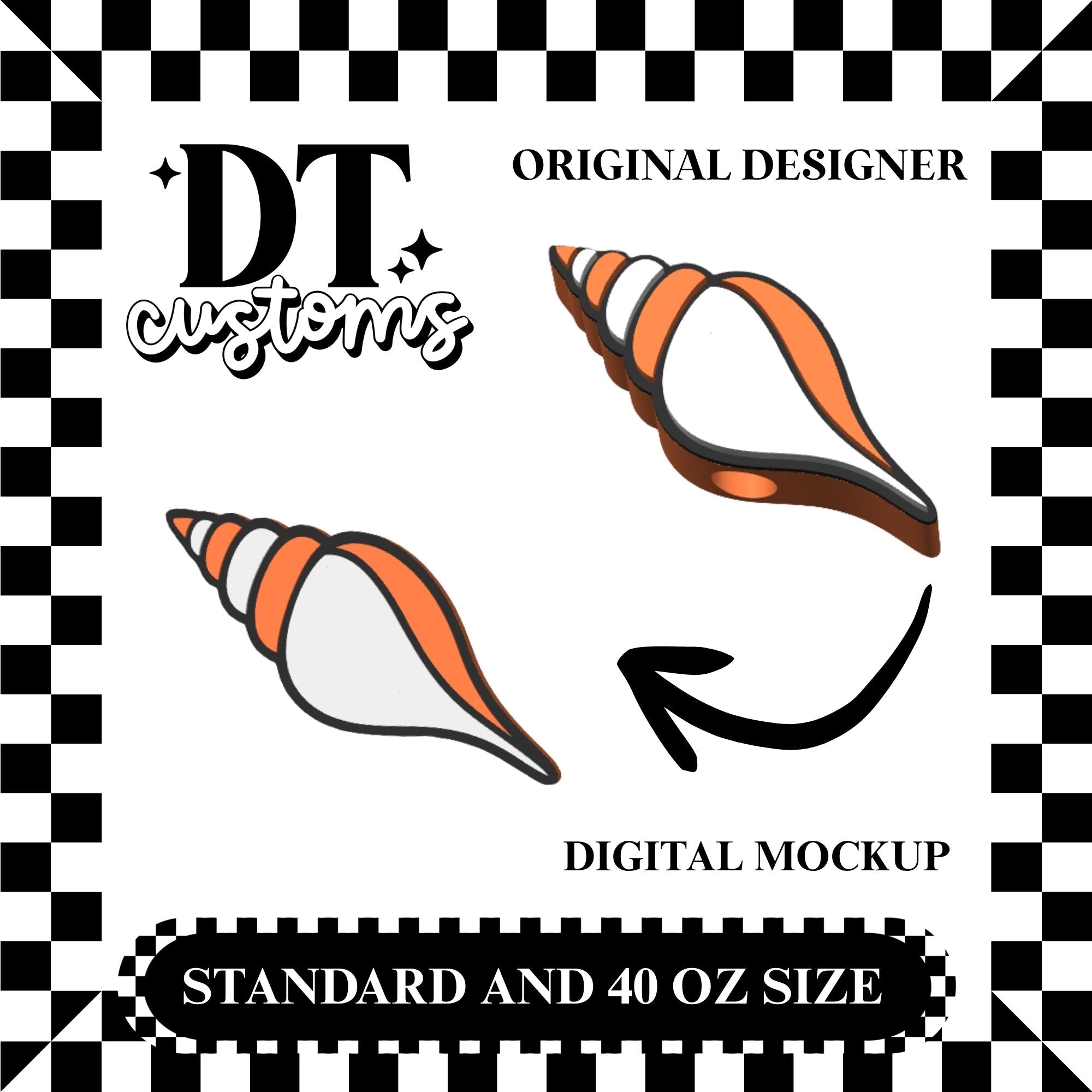 Wholesale Swirl Shell Straw Topper Designed By DT Customs