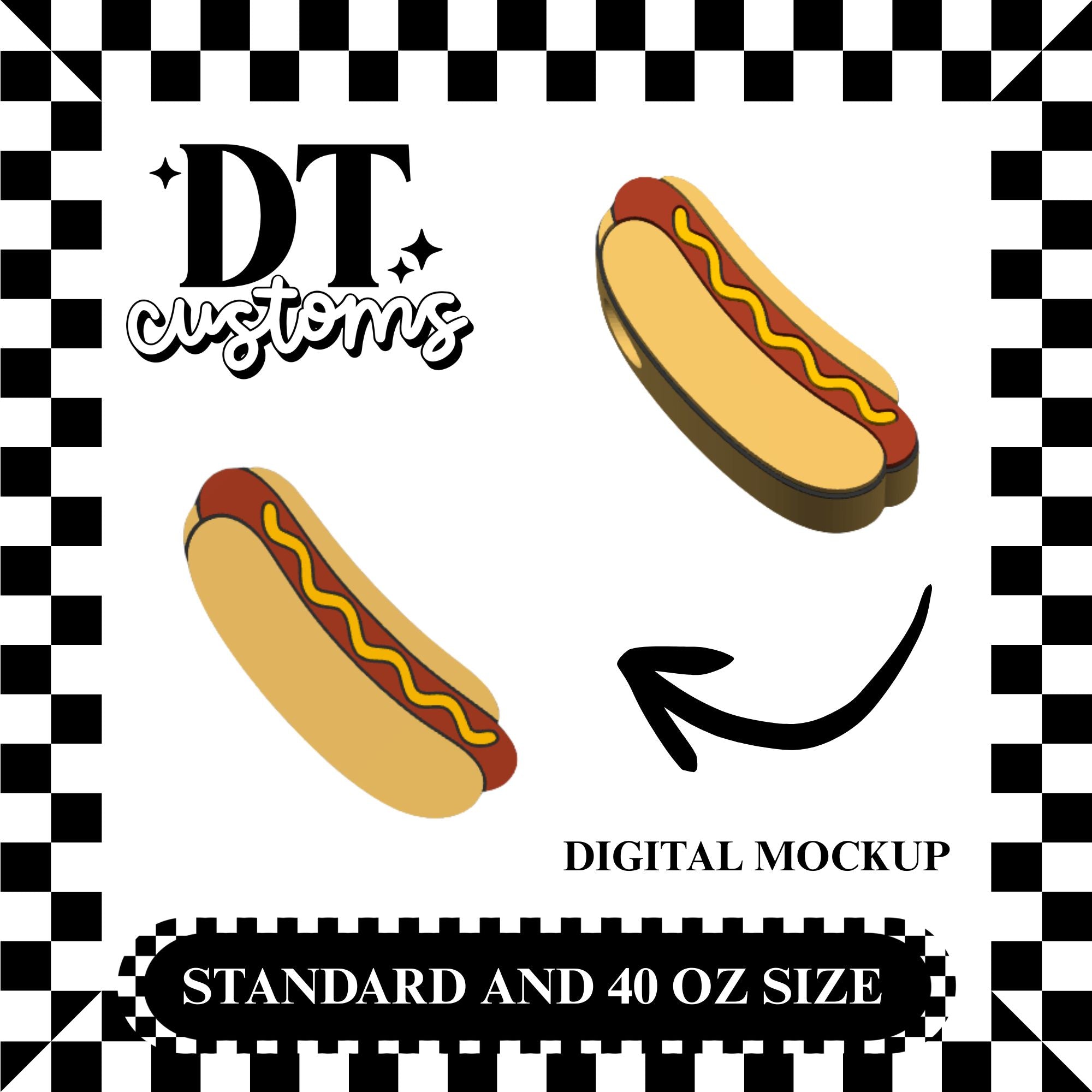 Wholesale Hot Dog 3D Straw Topper