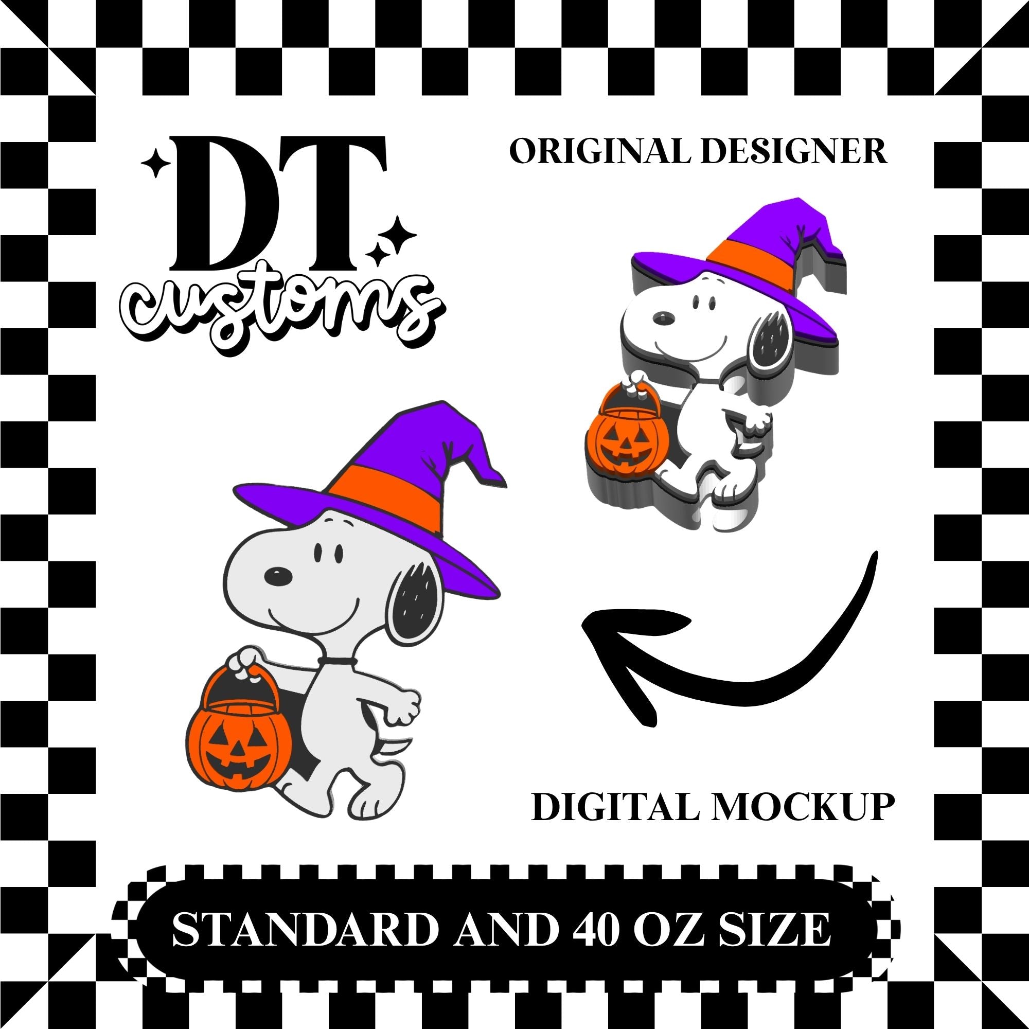Wholesale Halloween Snoop Straw Topper Designed By DT Customs