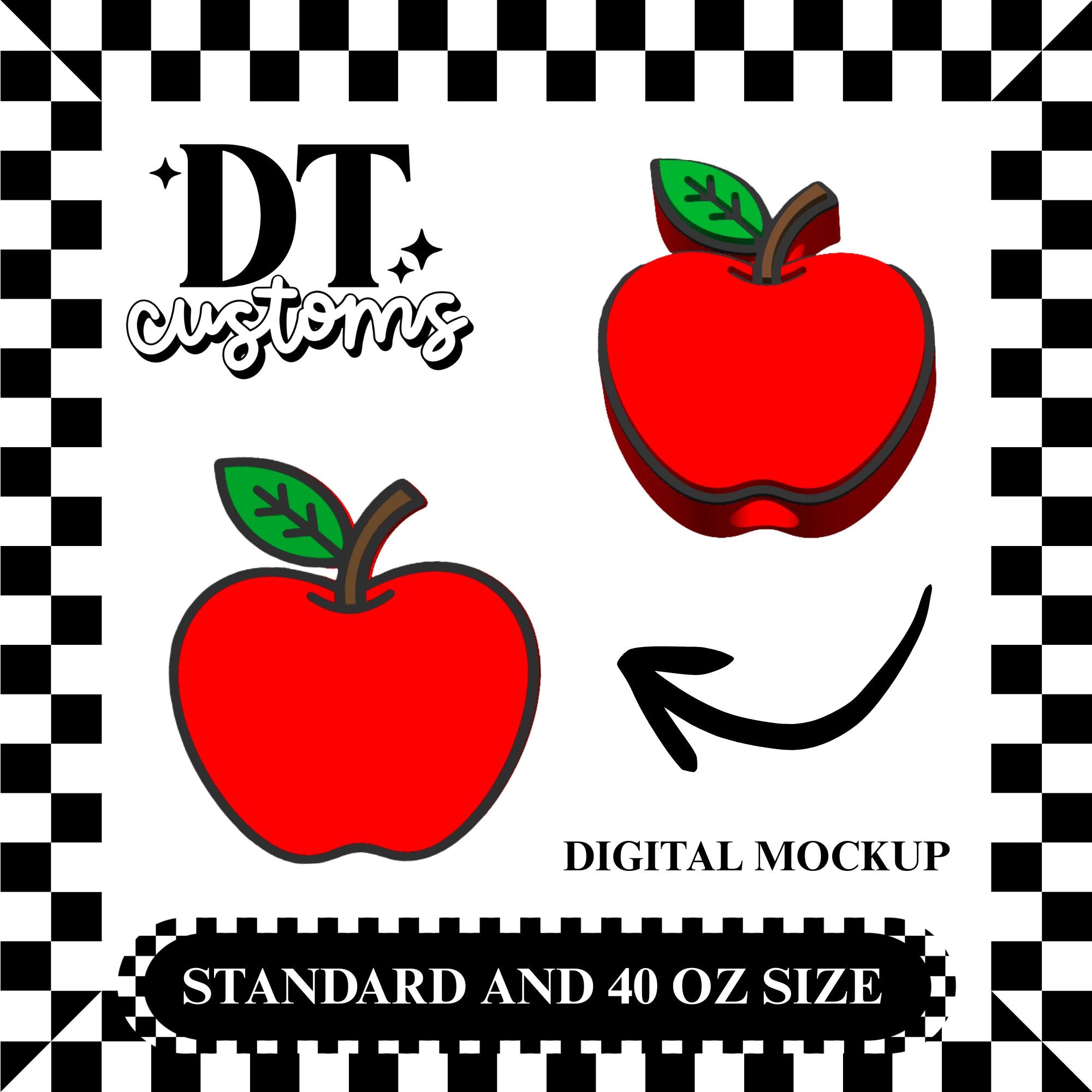 Wholesale Apple Straw Topper Designed By DT Customs