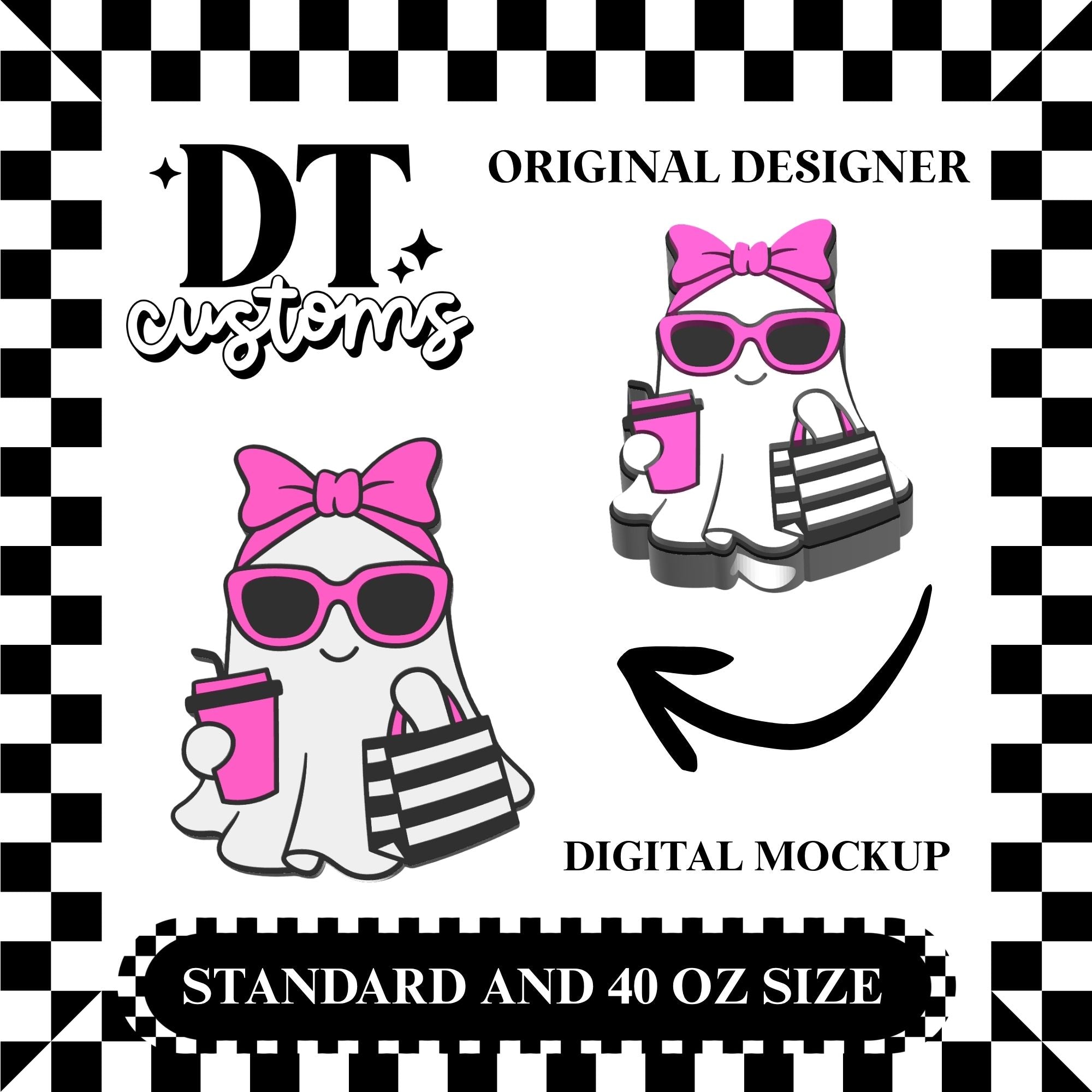 Wholesale Bougie Ghostie Straw Topper Designed By DT Customs