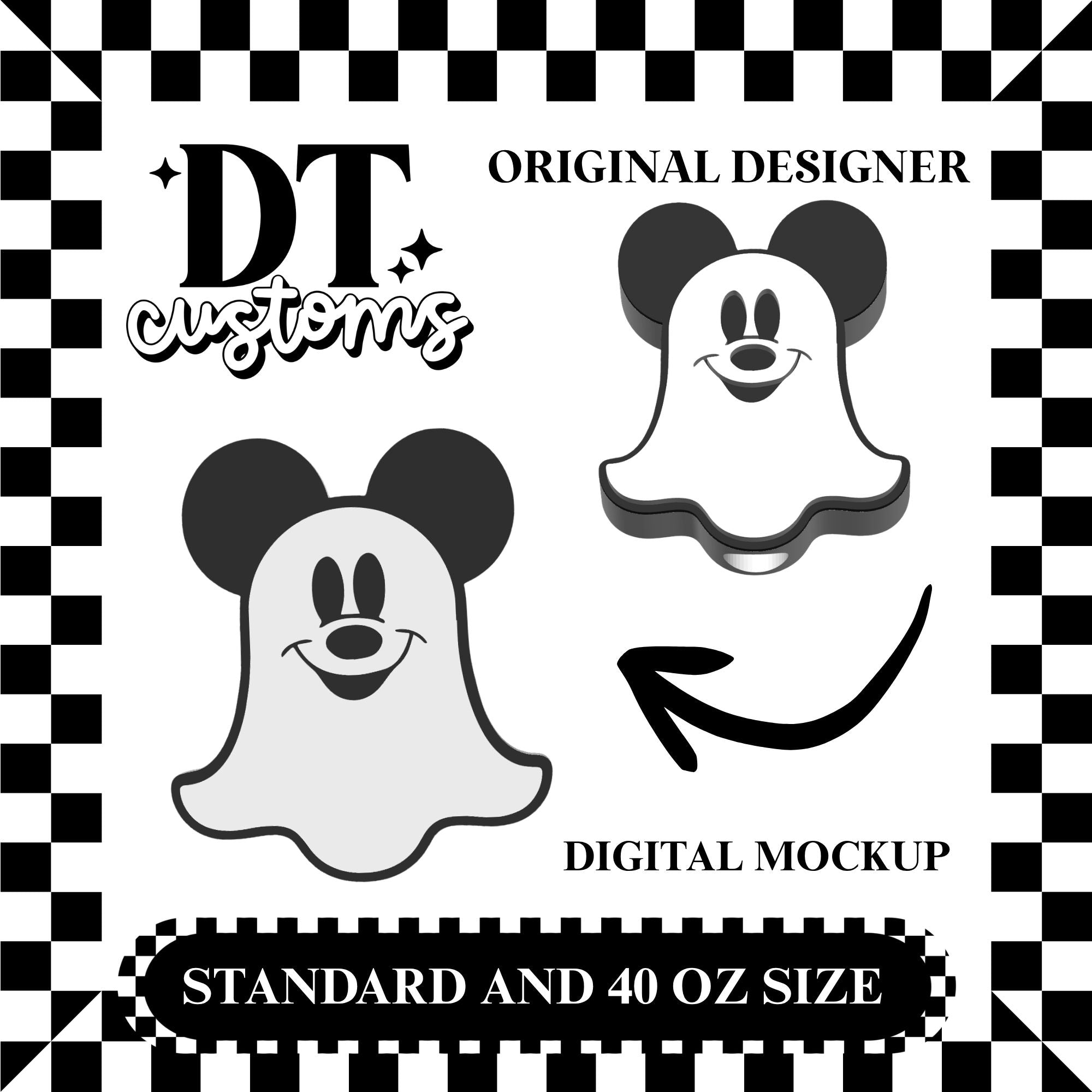 Wholesale Boy Mouse Ghostie Straw Topper Designed By DT Customs