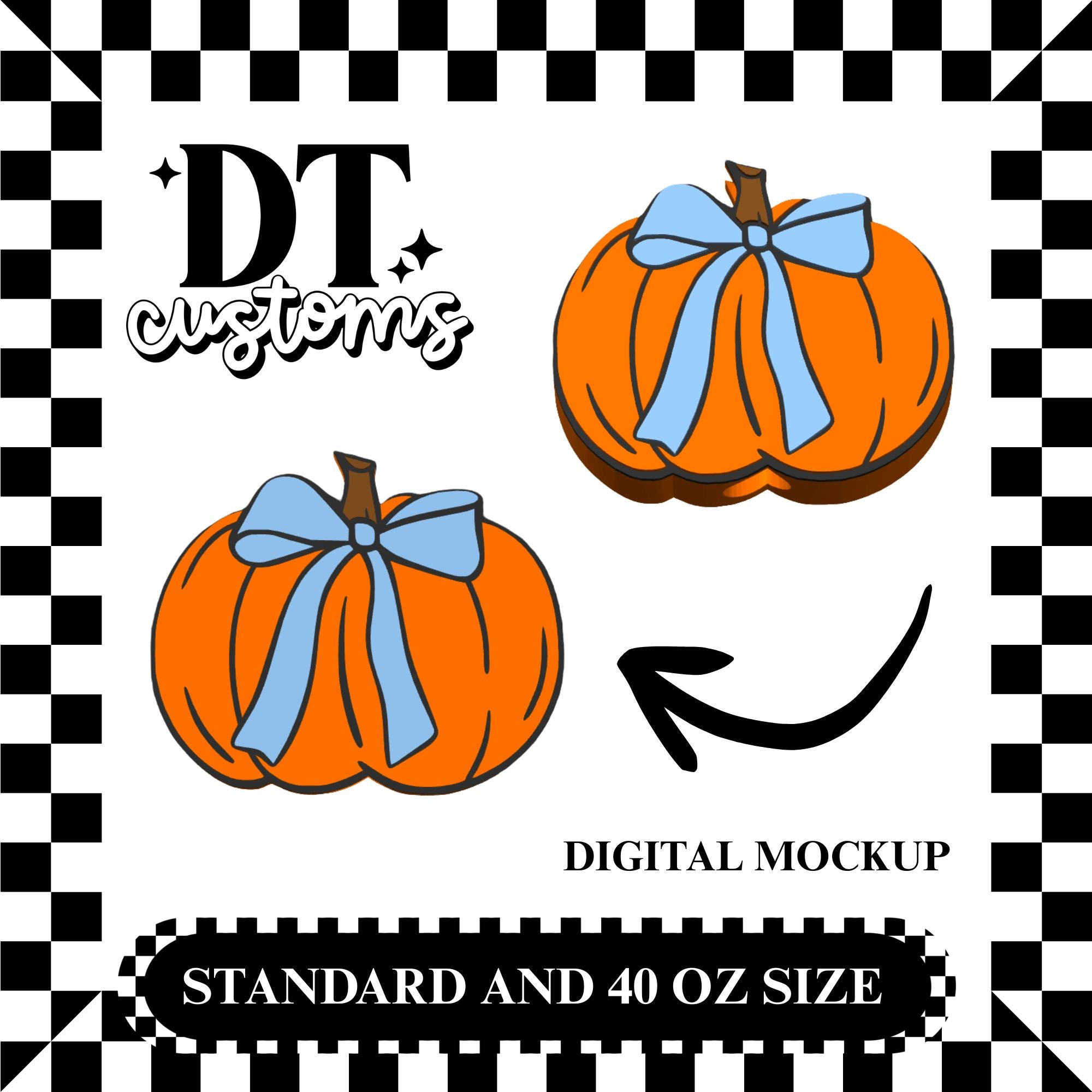 Wholesale Bow Pumpkin 3D Straw Topper