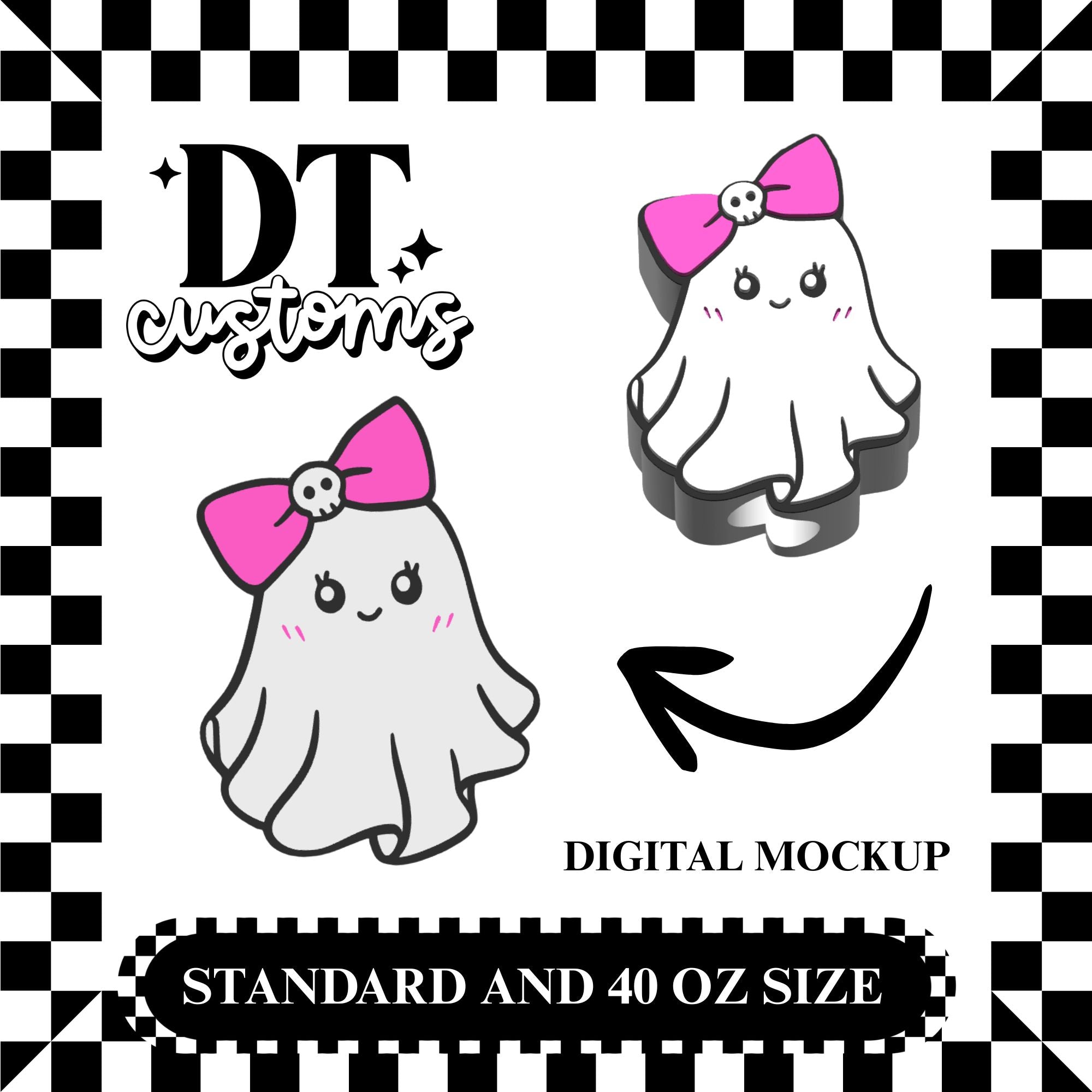 Wholesale Kawaii Ghostie 3D Straw Topper