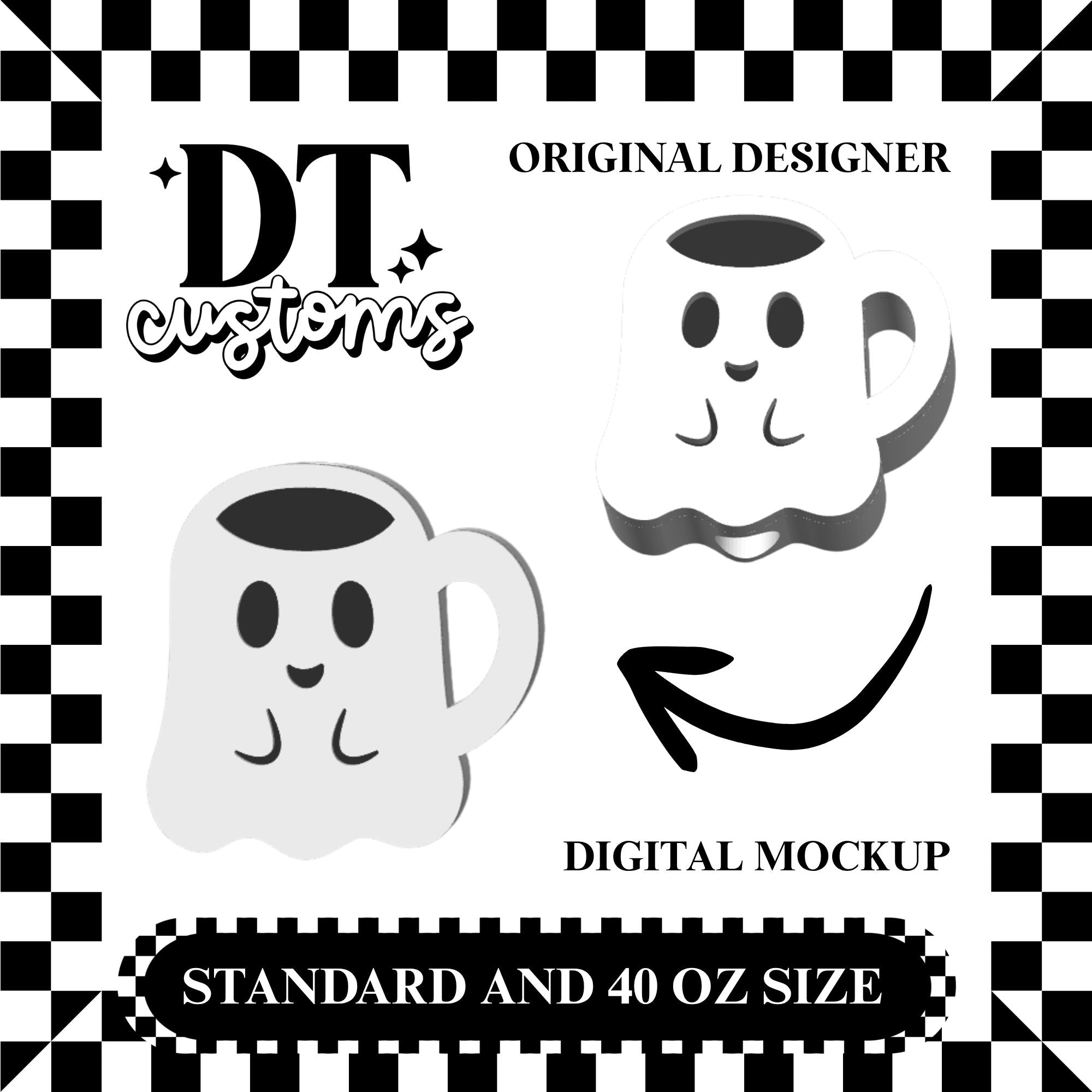 Wholesale Ghostie Mug Straw Topper Designed By DT Customs