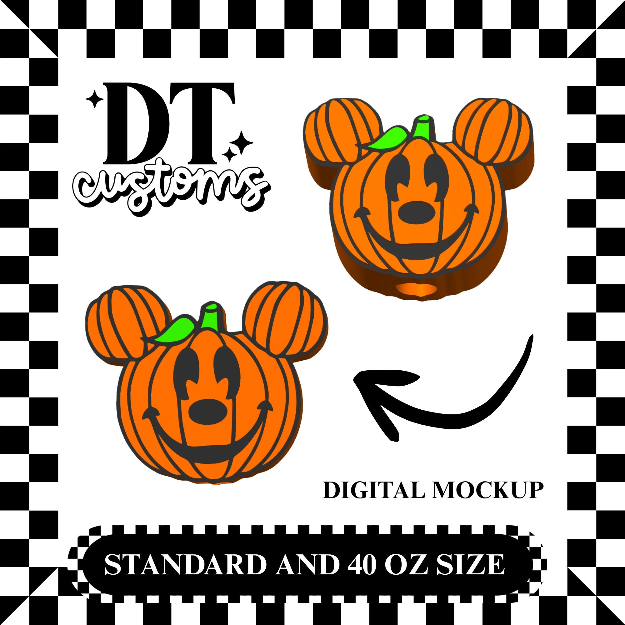 Wholesale Mouse Pumpkin 3D Straw Topper