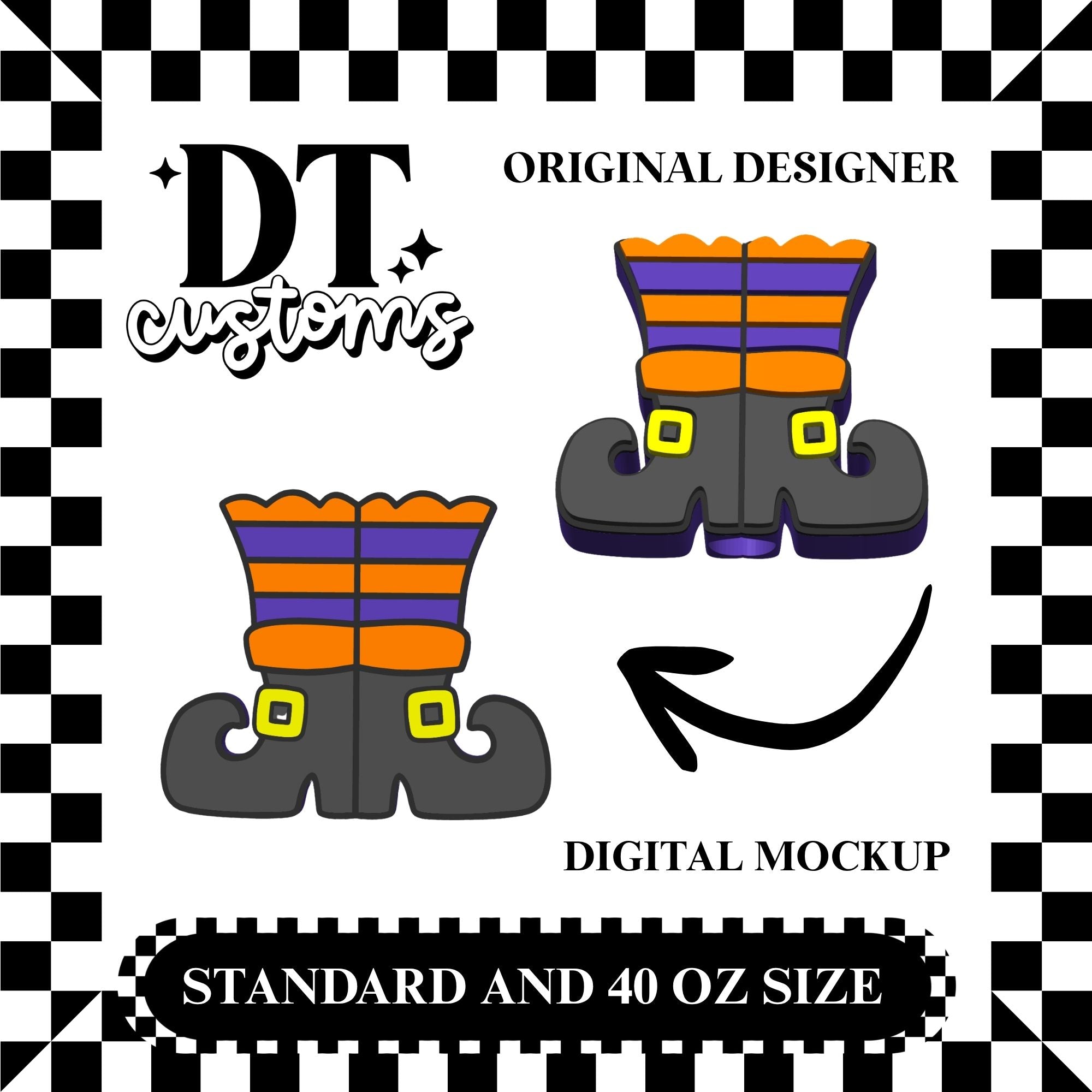 Wholesale Witch Feet Straw Topper Designed By DT Customs