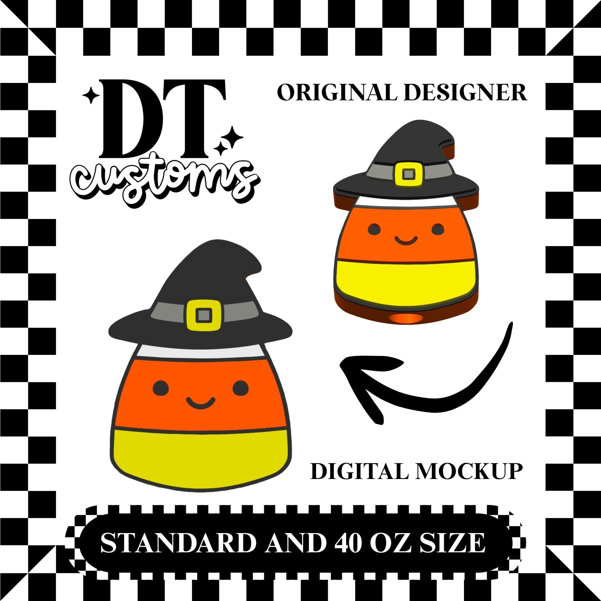 Wholesale Witch Candy Corn Straw Topper Designed By DT Customs