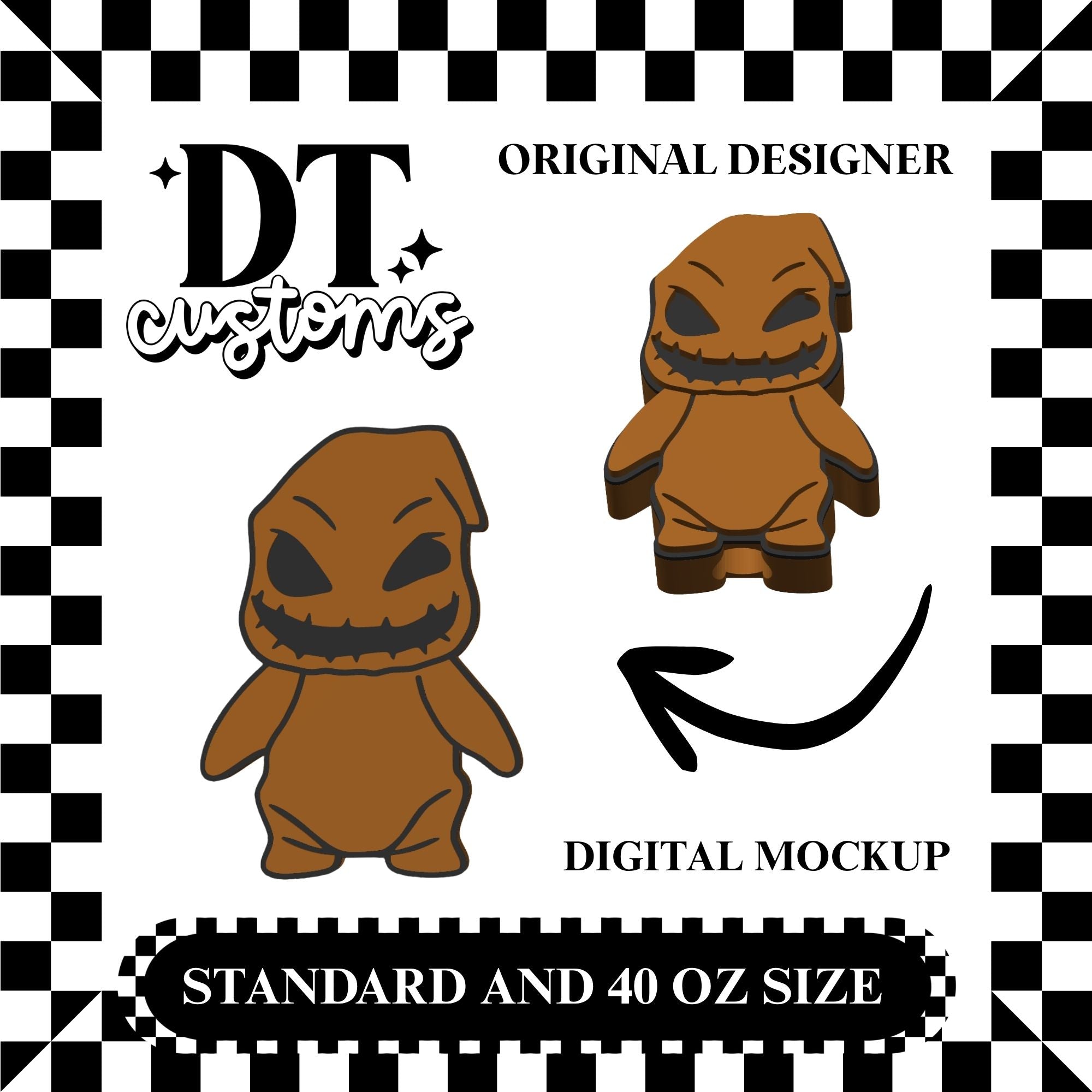 Wholesale Brown Full Bug Monster 3D Straw Topper Designed By DT Customs