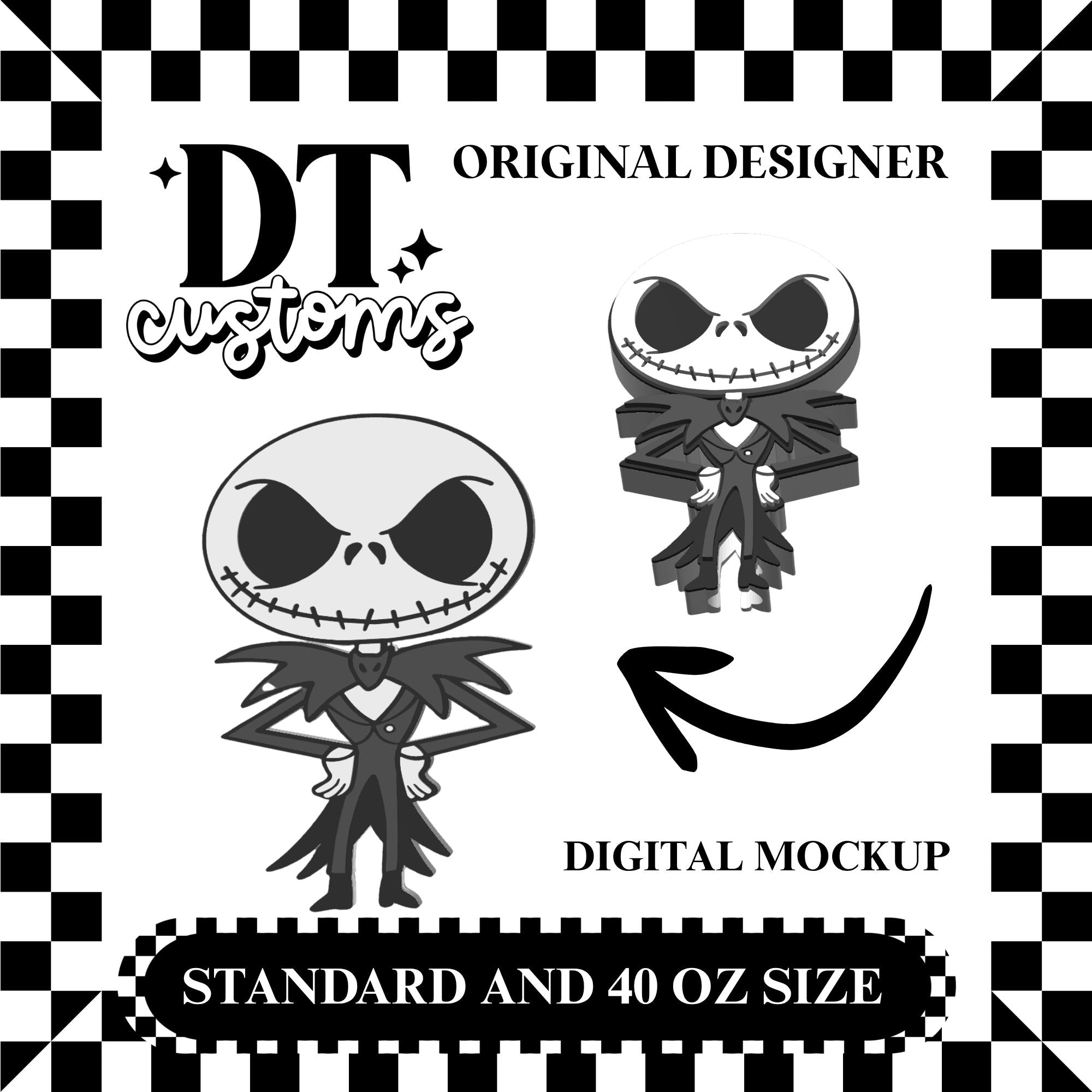 Wholesale Jack 3D Straw Topper Designed By DT Customs