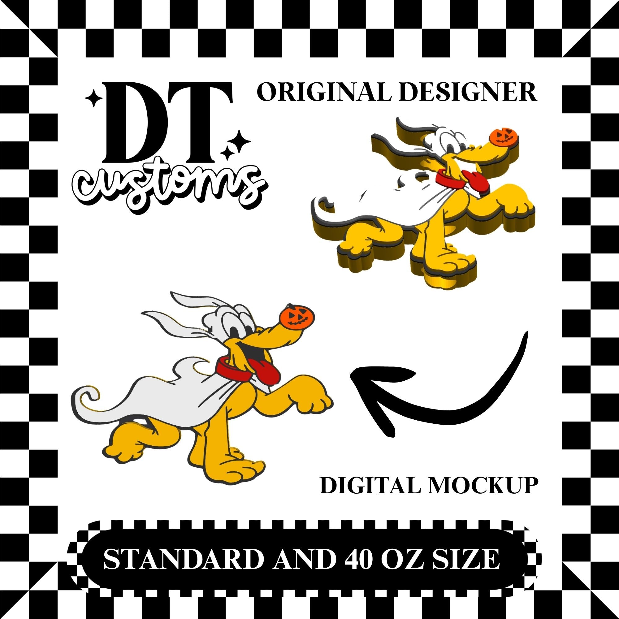 NBC/Mouse Ghost Dog Straw Topper 3MF Digital File 2 Sizes