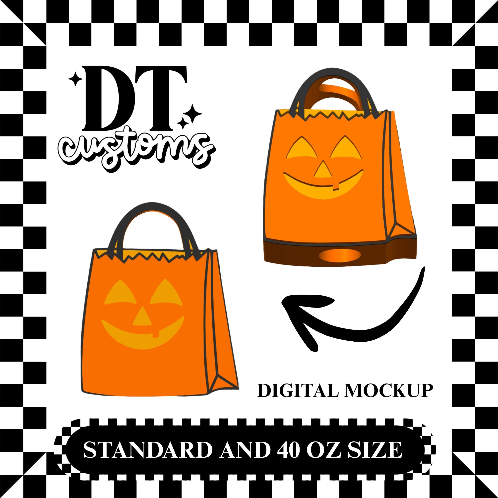 Wholesale Orange Treat Bag 3D Straw Topper