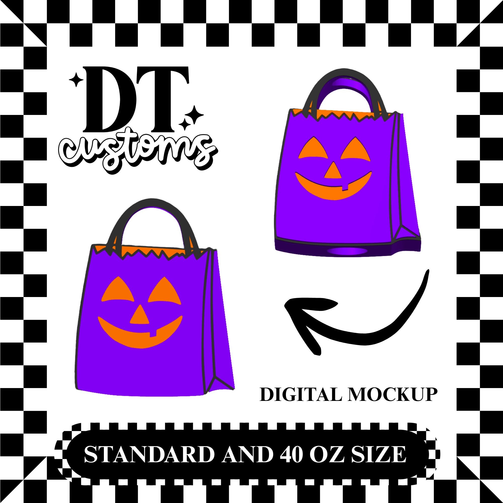 Wholesale Purple Treat Bag 3D Straw Topper