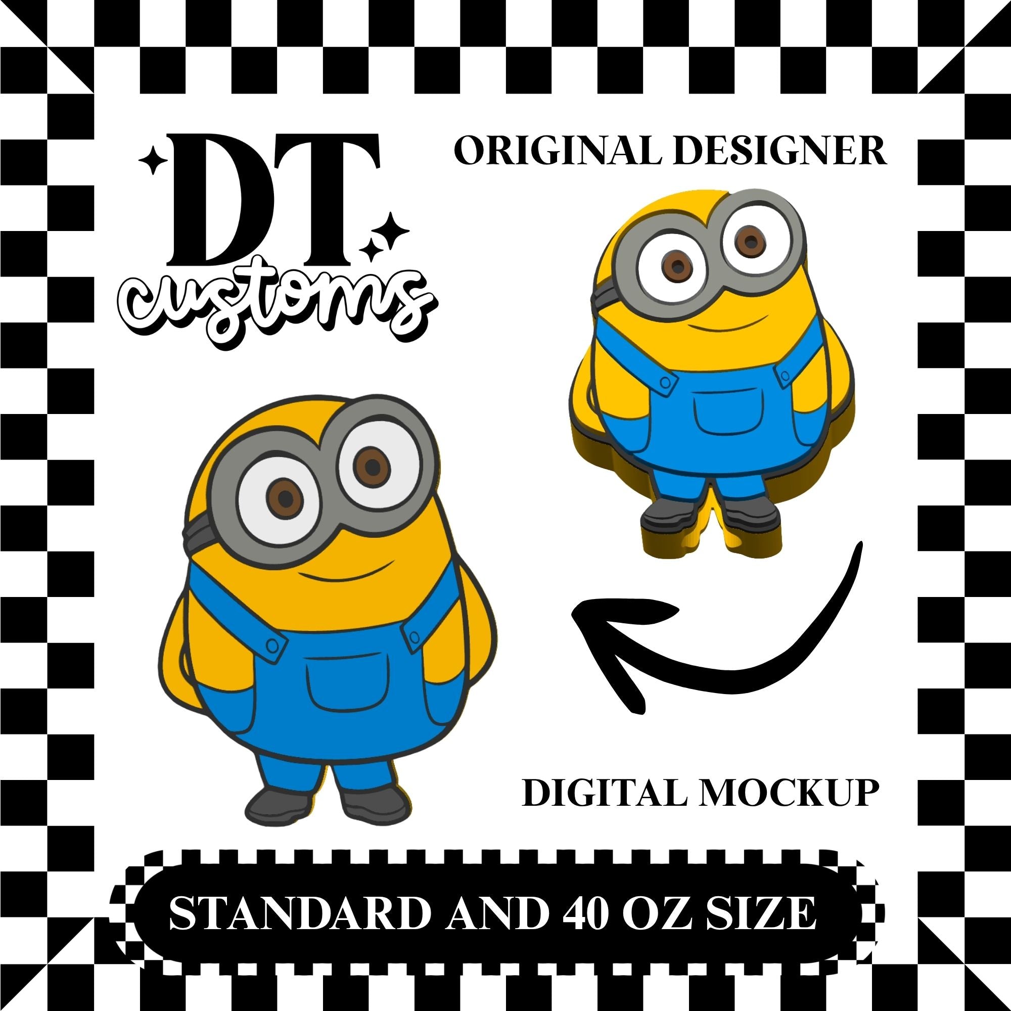 Wholesale Silly Min 3D Straw Topper Designed By DT Customs