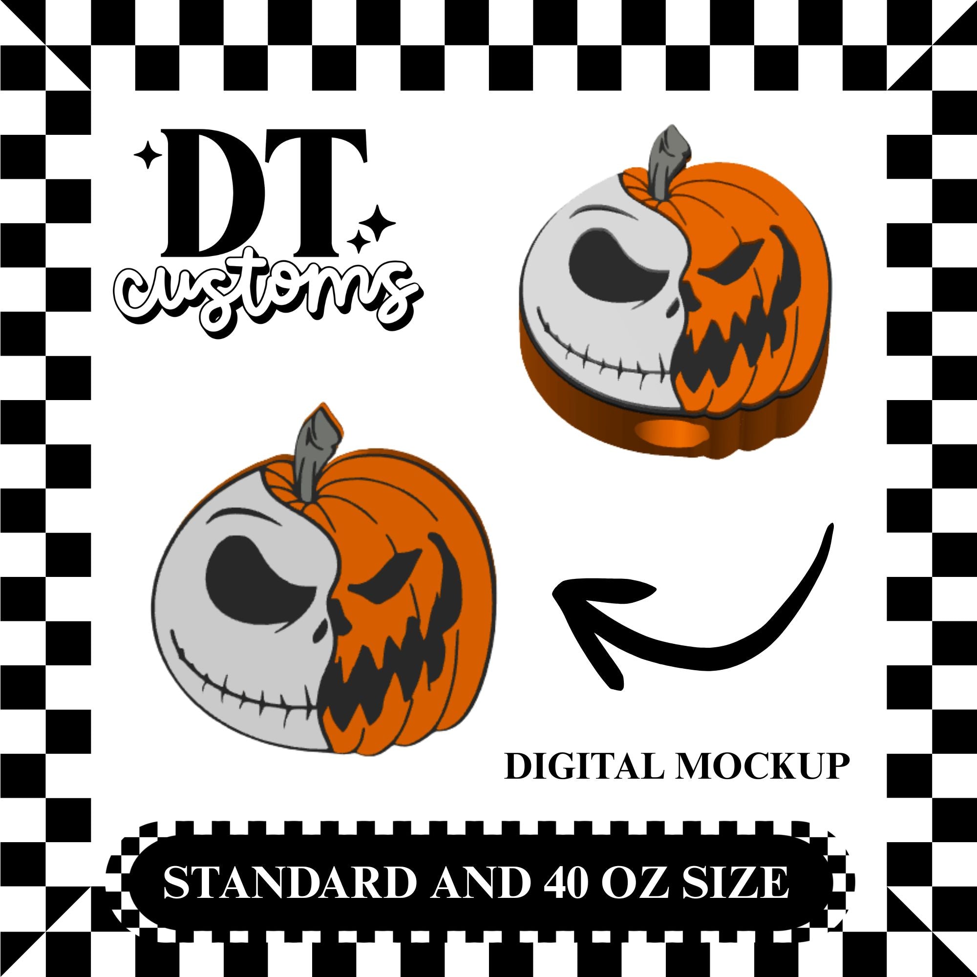 Wholesale Half Jack Pumpkin 3D Straw Topper